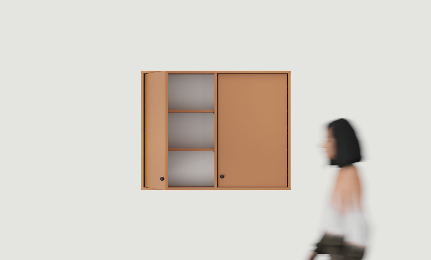 KABE WKL01 armoire murale de salle de bain en style JAPANDI
Couleur : Sahara Deep
Poignée : Poignée sphérique Black KD