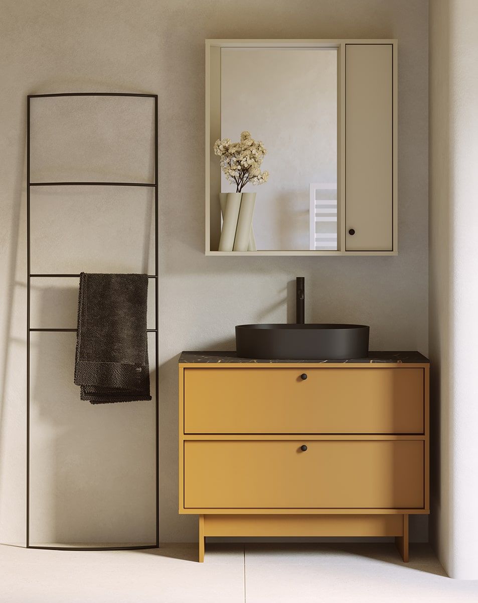 Armoire de toilette avec miroir KABE WKLL01 en style JAPANDI