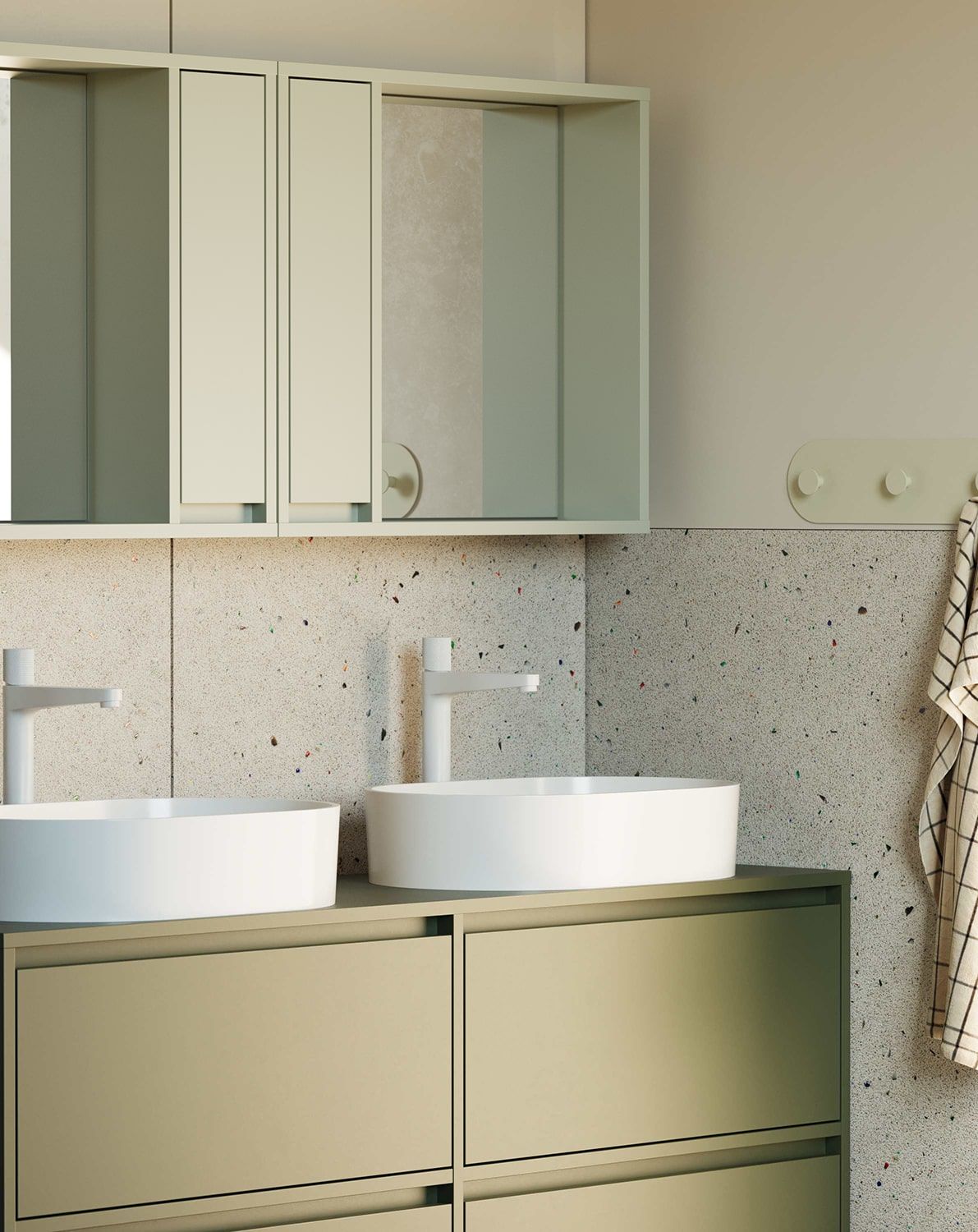 Armoire de toilette avec miroir ODIS WOLL01
Couleur : Pistache laiteuse