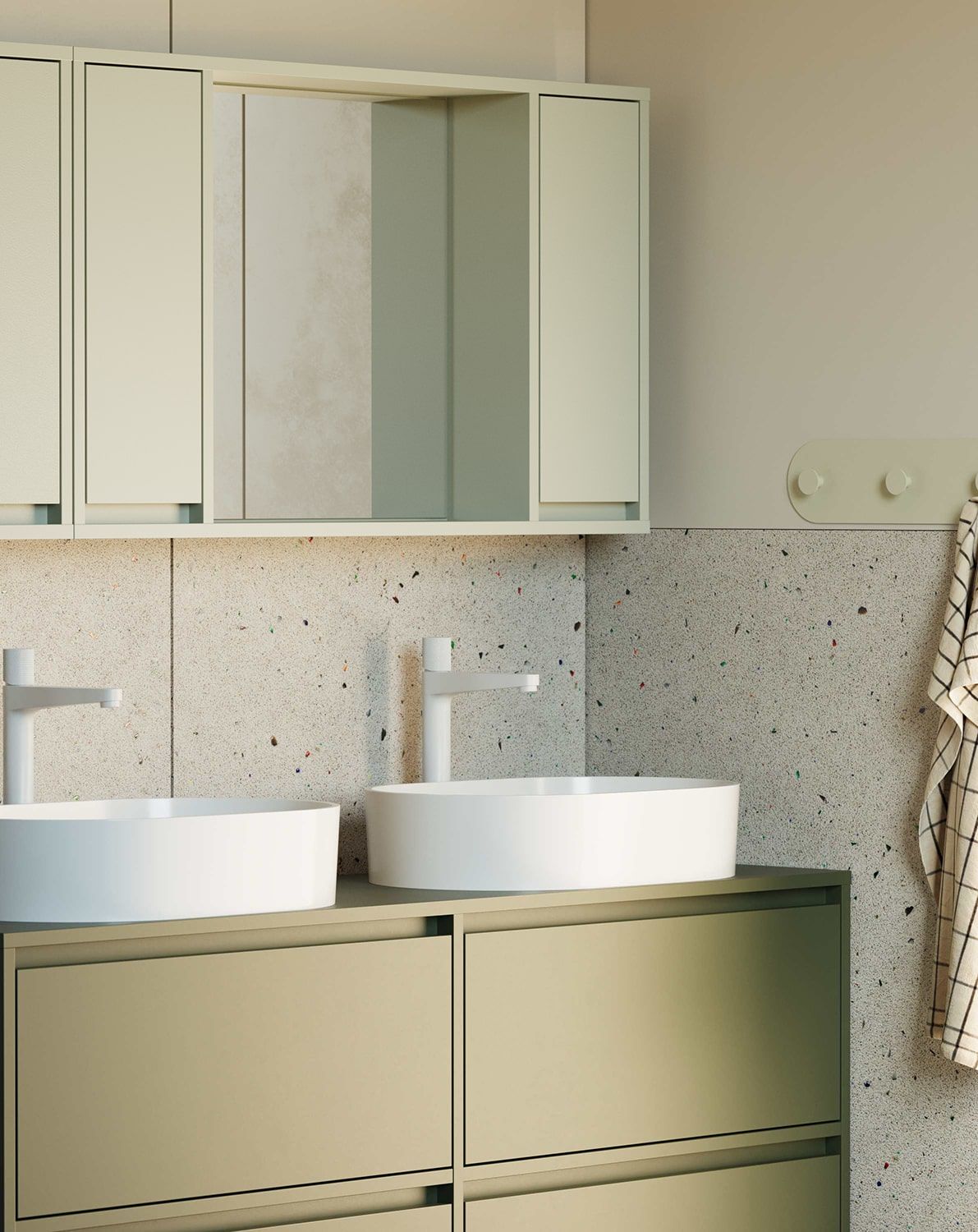 Armoire de toilette avec miroir ODIS WOLL02
Couleur : Pistache laiteuse