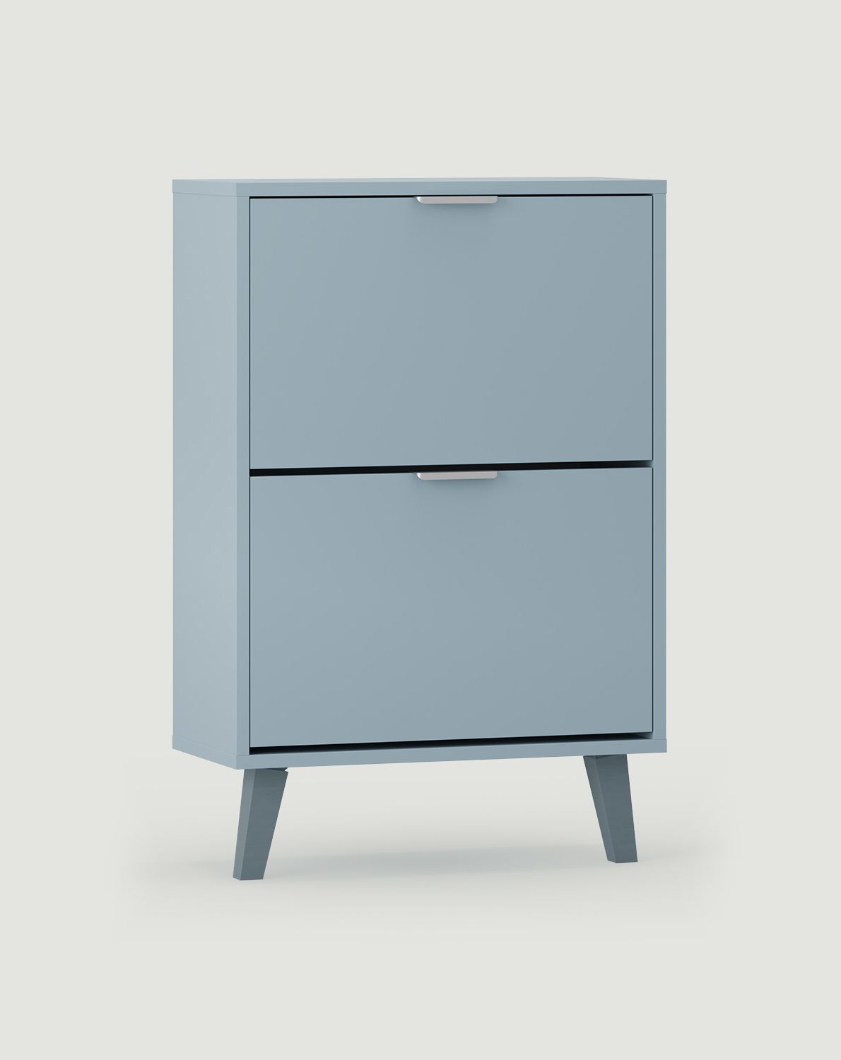 Armoire à chaussures à rabat FENRIS SBK2DF
Couleur : Bleu colombe
Pied : Trapèze Hêtre Frêne
Poignée : LING Silver Edge Handle