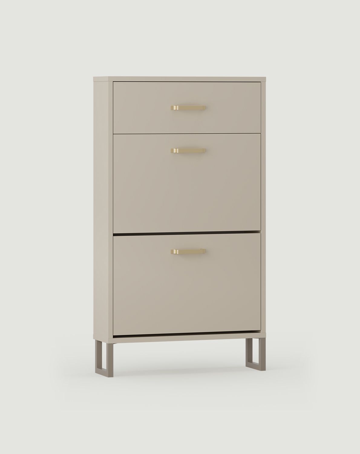 ODIS SBK4O armoire à chaussures à rabat
Couleur : Beige Champagne
Couleur des pieds : ODIS Steel Grey Beige
Poignée : JORD Gold JZ