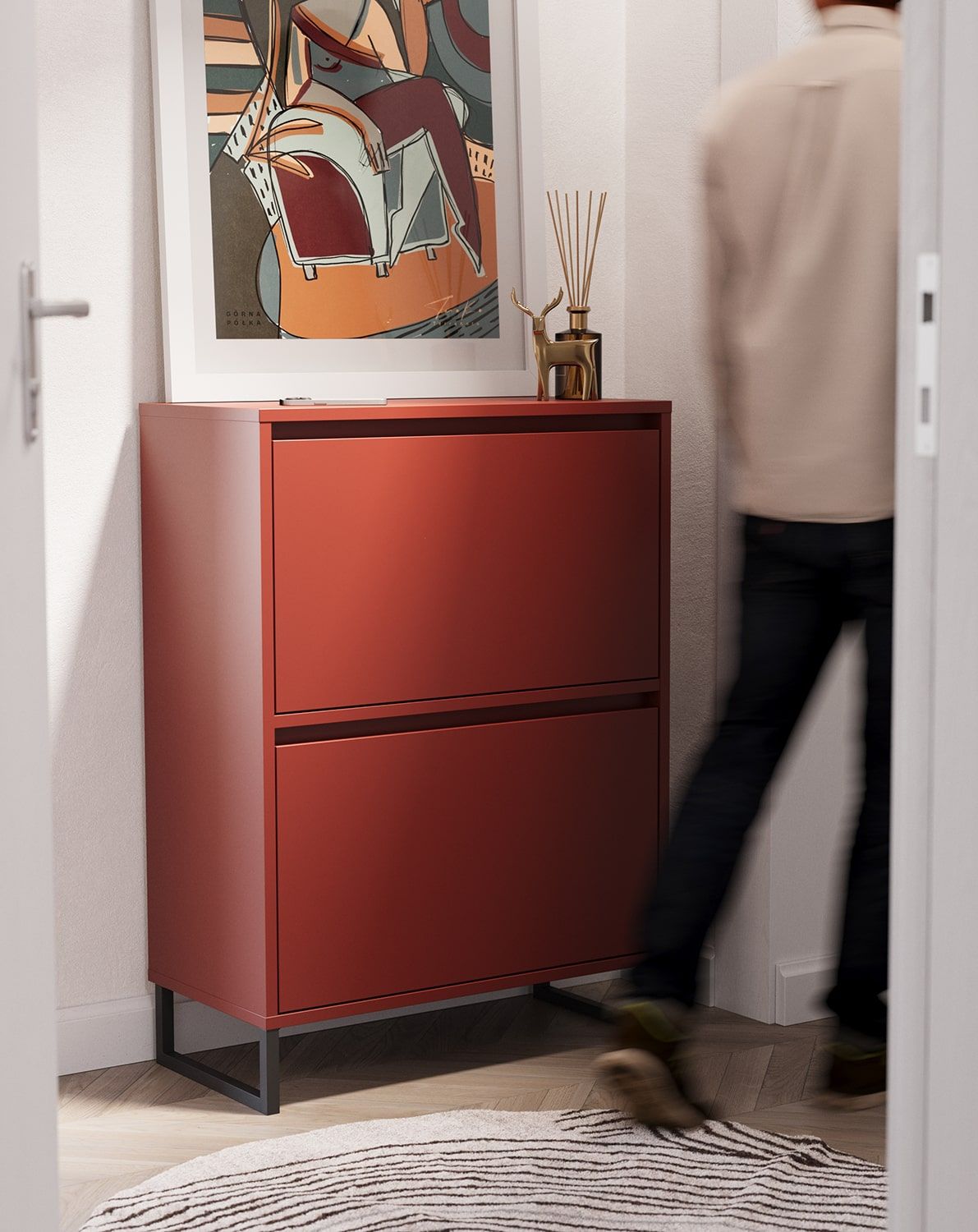 Armoire à chaussures SBD4 duo ODIS
Couleur : Bourgogne Marseille
Couleur du pied : ODIS Steel Black