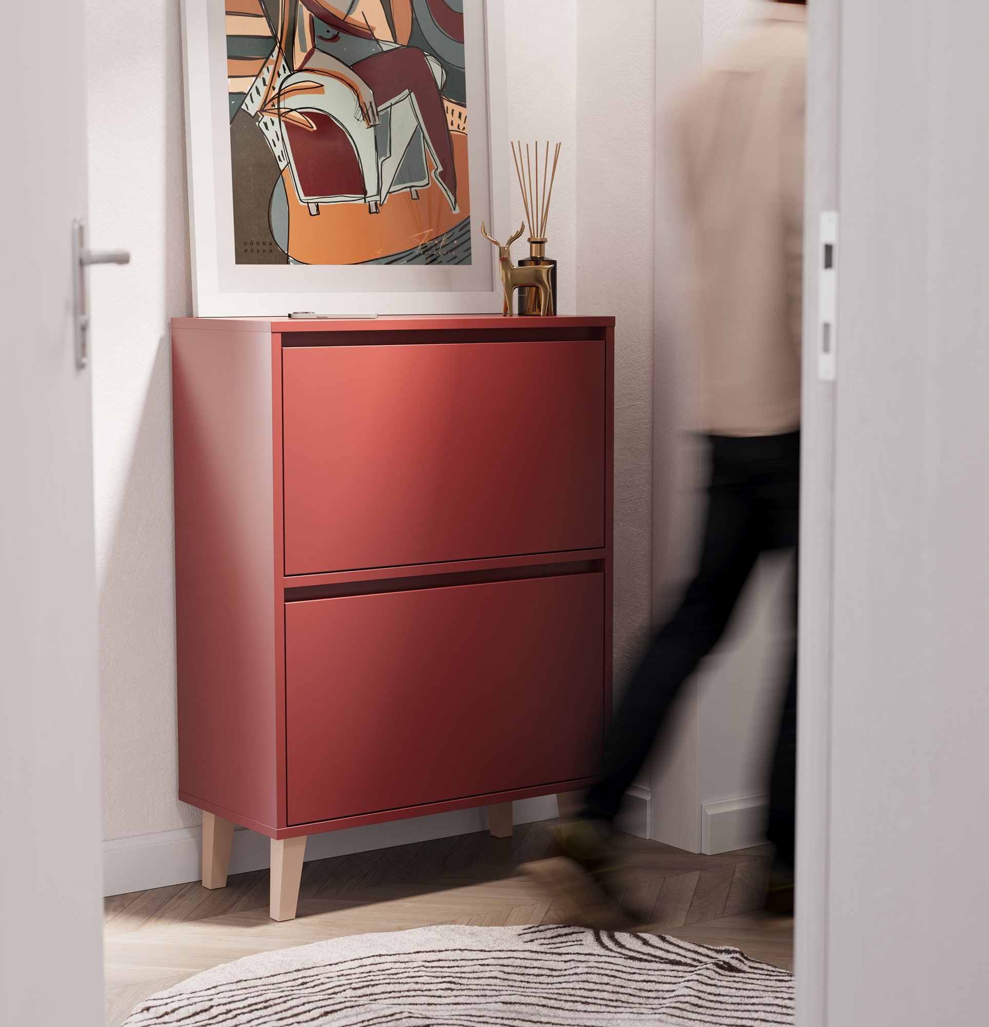 Armoire à chaussures SBF4 duo FENRIS
Couleur : Bourgogne Marseille
Pied : Trapèze Hêtre Beige