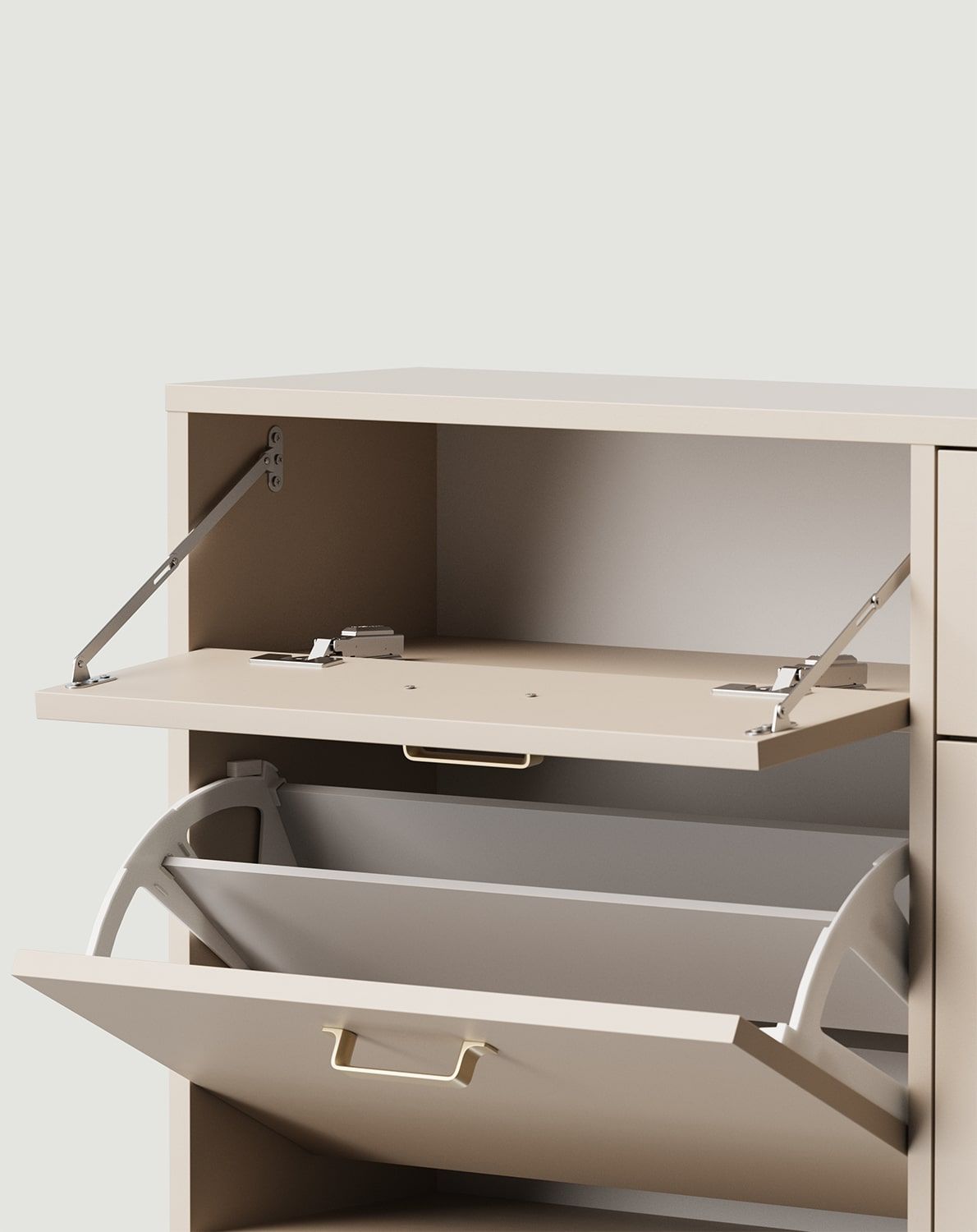 Armoire à chaussures suspendue SBK3DS
Couleur : Cachemire laineux
Poignée : Poignée JORD Gold JZ
                            