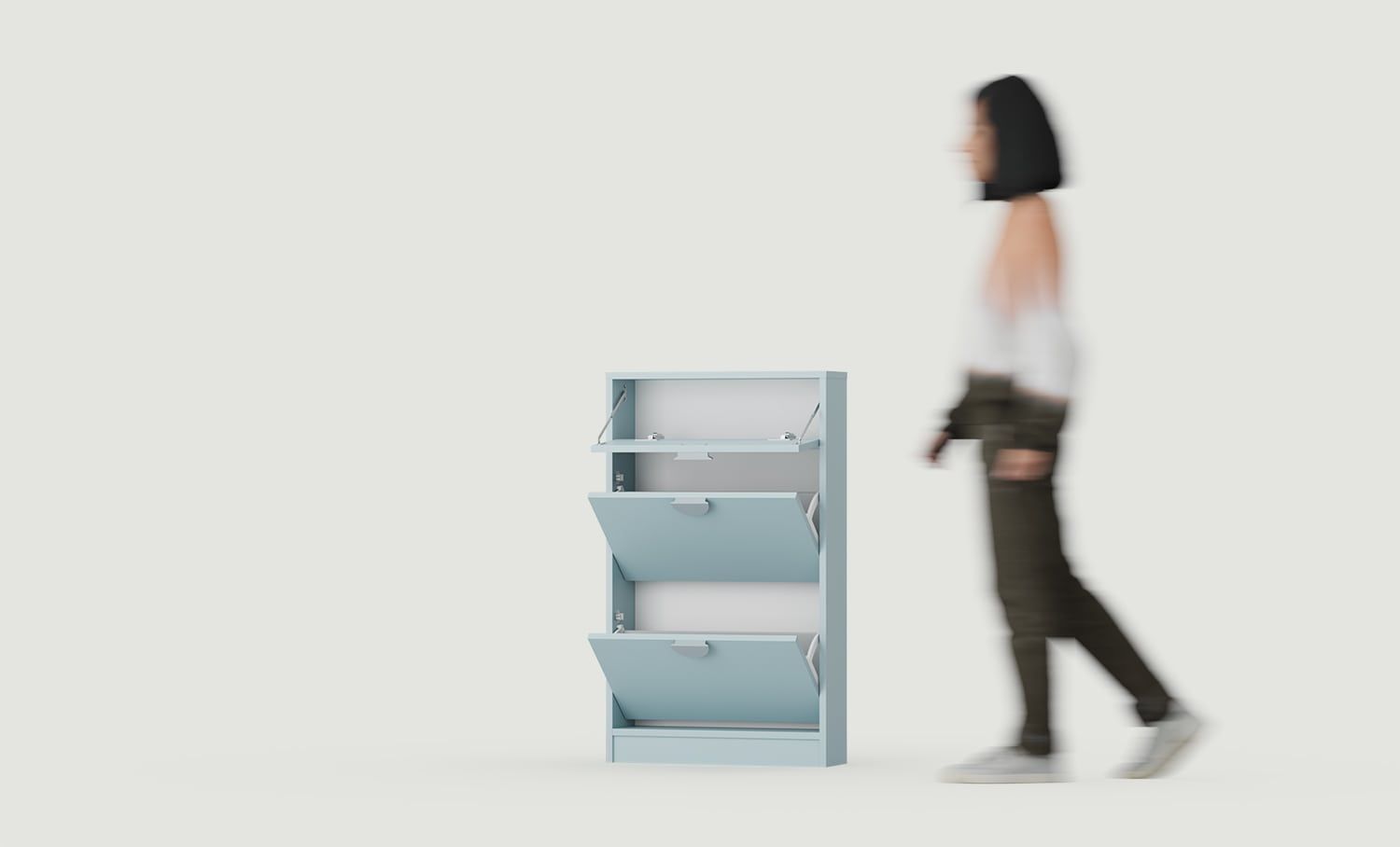 SBK4C armoire à chaussures sur pied
Couleur : Bleu colombe
Poignée : poignée en bois de frêne RIND