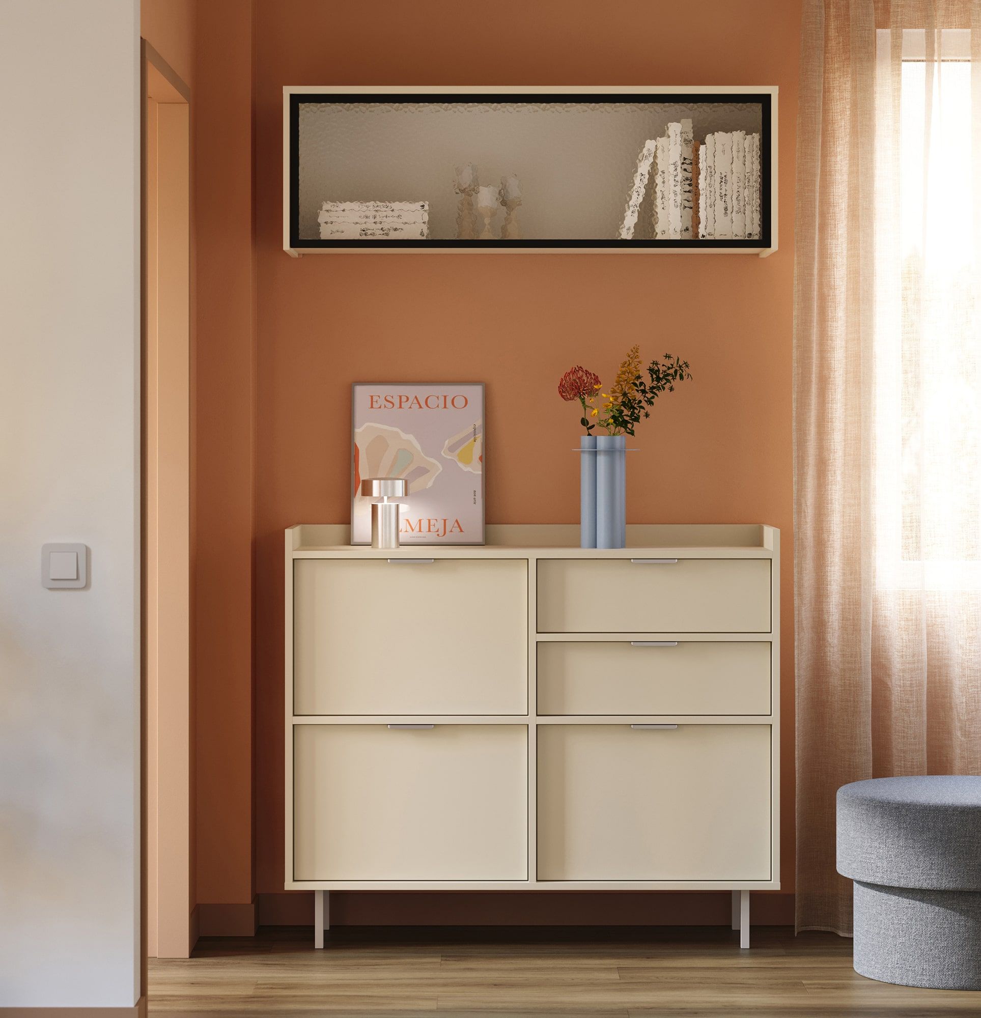 Armoire d'extension vitrée SIGI RPWS1
Couleur : Voie lactée
Verre : Verre nubes ornemental