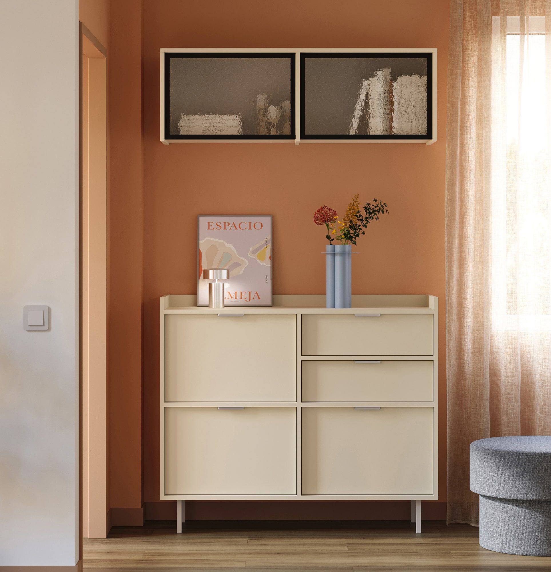 Armoire d'extension vitrée SIGI RPWS2
Couleur : Voie lactée
Verre : Verre nubes ornemental