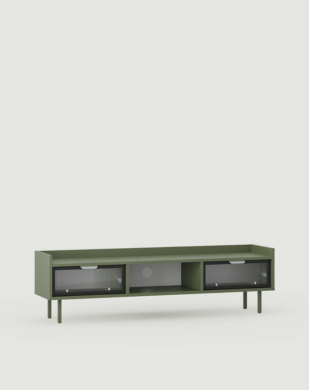 Armoire RTV à vitrage bas SIGI RS3TV2
Couleur : vert cyprès
Verre : verre ornemental cannelé
Pied : Vert cyprès
Poignée : LAYERS 110 Lait Poignée pistache