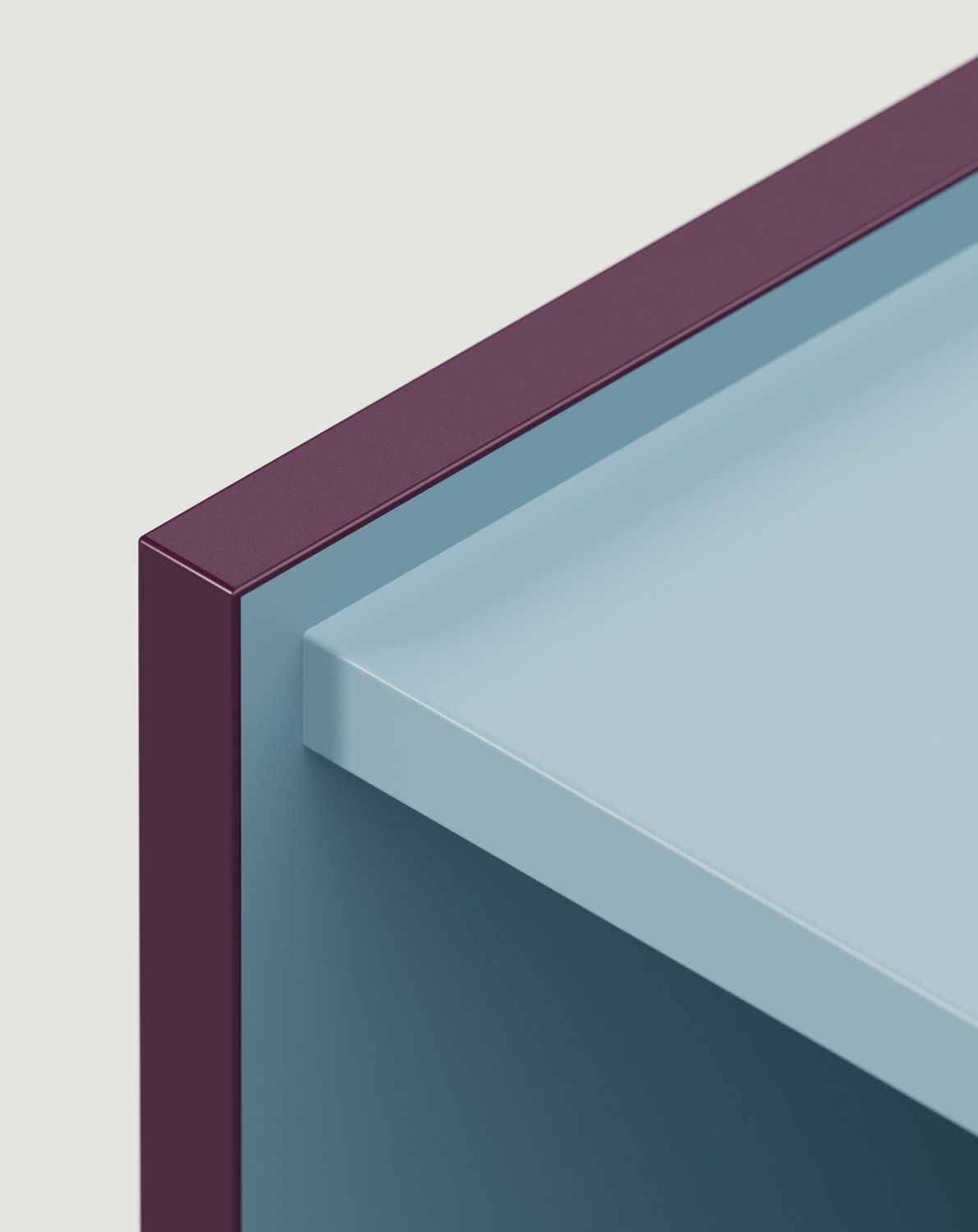 ASKA ASK02 table de chevet
Couleur : Bleu colombe
Placage : Prune Rubis