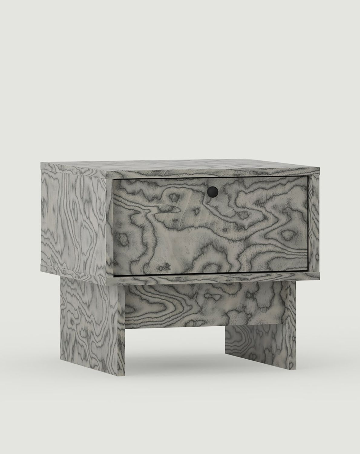 KABE SNK03 table de chevet en style JAPANI
Couleur : Placage gris Sottsass
Poignée : Poignée boule Noir KD
                            