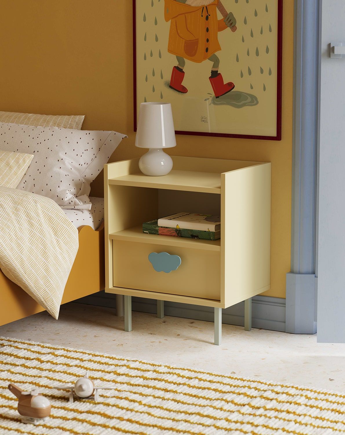 Table de chevet SIGI KIDS avec tablette et tiroir SNS04K