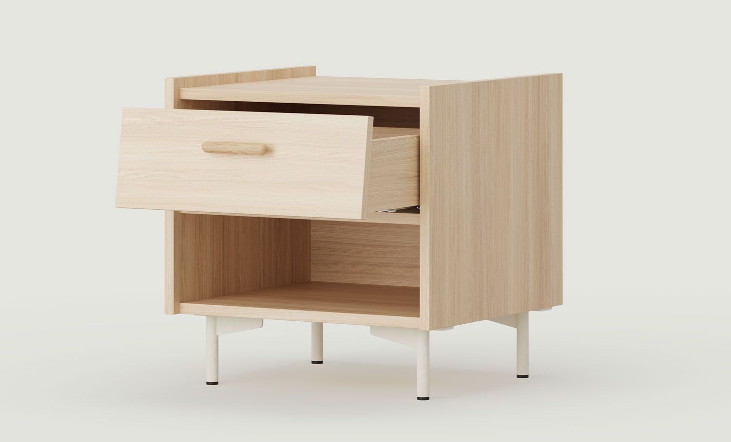 Meuble de chevet SKRA SKR22
Couleur : Chêne sable
Pied : Milky Way
Poignée : Cigar Oak
                            
                            