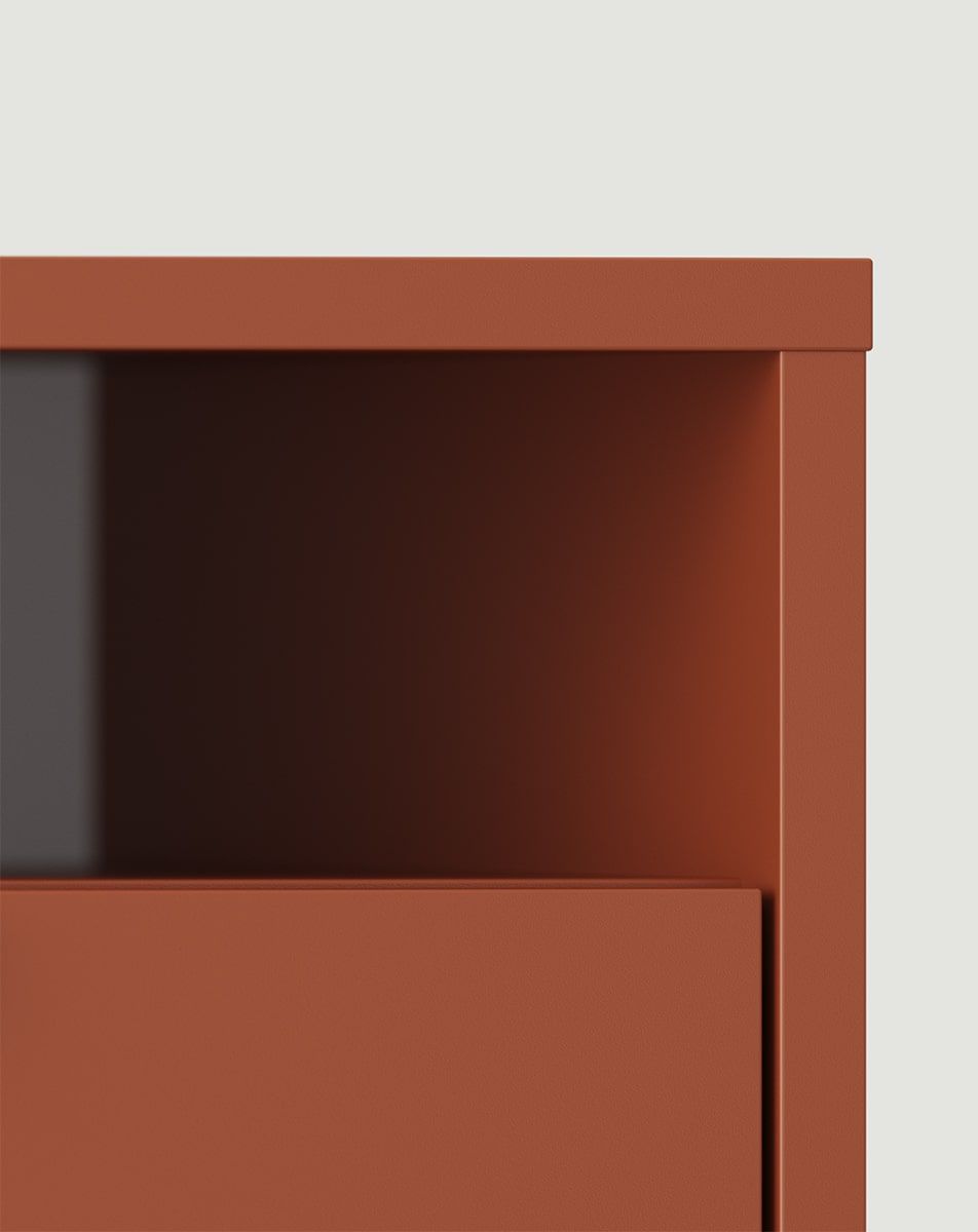 LAYERS LAY28 chevet avec niche et tiroir
Couleur : Terracotta ardent