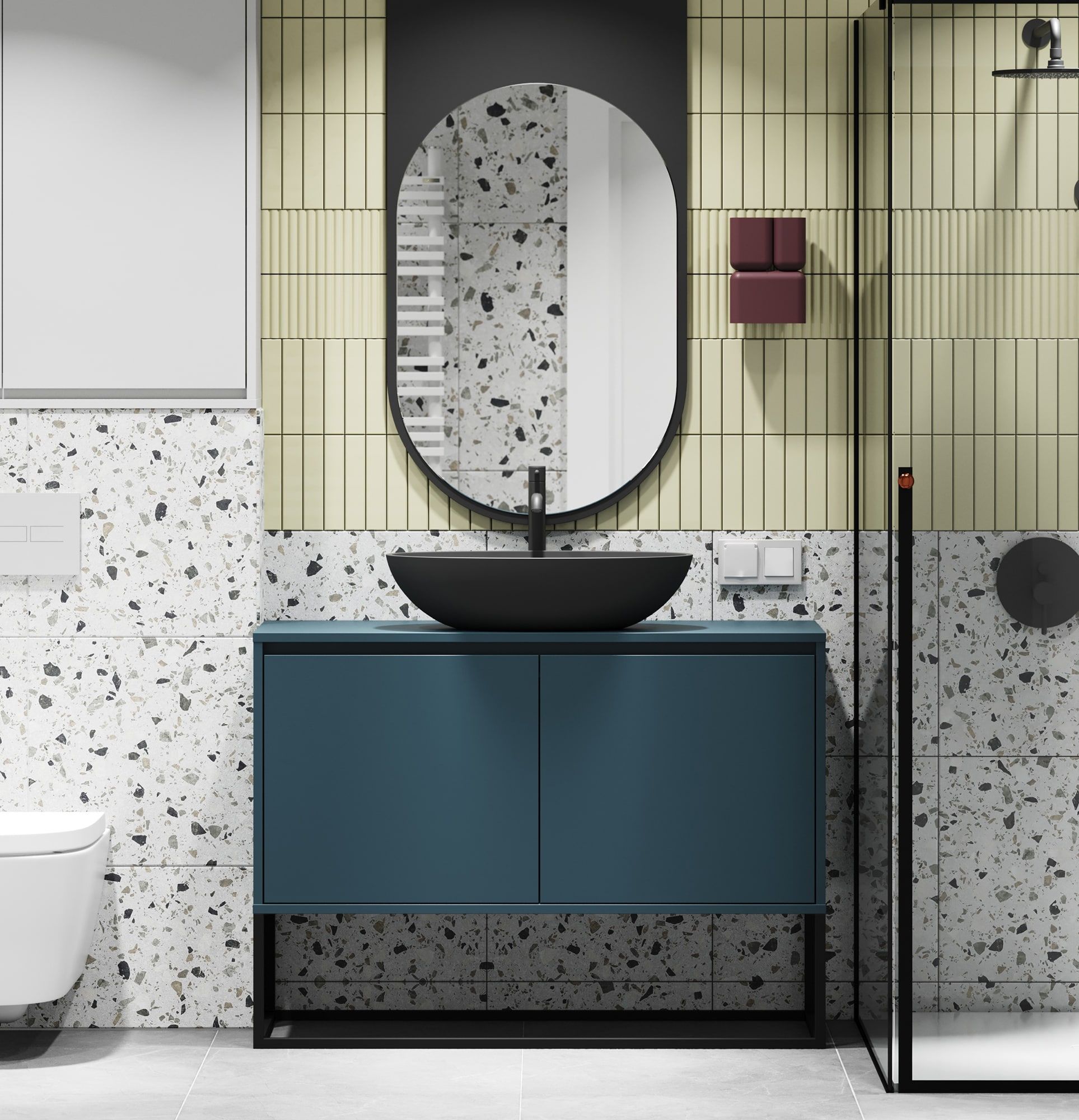 Armoire ODIS avec lavabo OMNIRES OU01
Couleur : Voile de nuit
Couleur des pieds : ODIS Steel Black
Vasque : Shell M+ Black Matt OMNIRES
Robinet : Tall Y Noir OMNIRES
Plateau de table : Sans plateau de table
