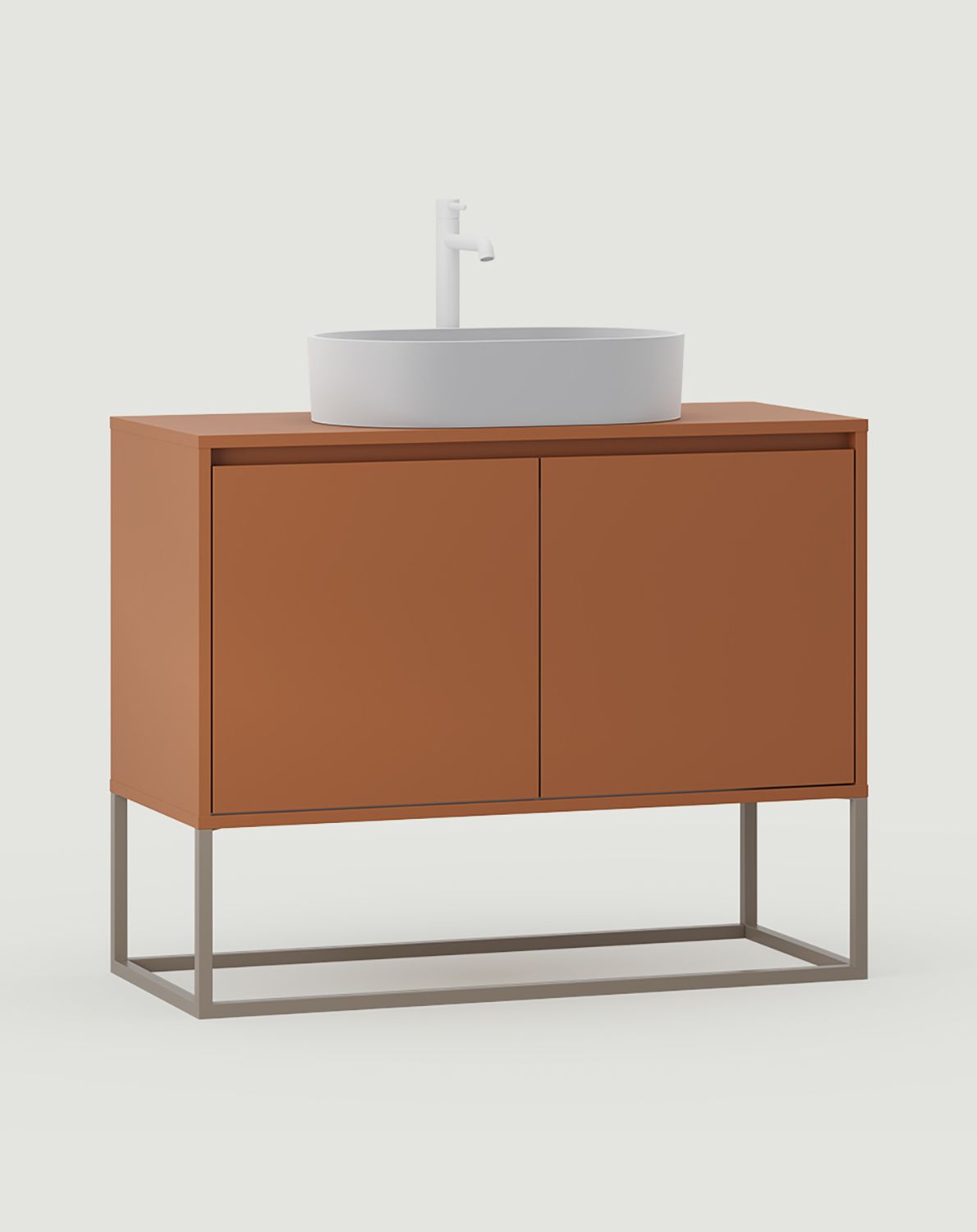 Armoire ODIS avec lavabo OMNIRES OU01
Couleur : Sahara Deep
Couleur des pieds : ODIS Steel Grey Beige
Vasque : OVO M+ Blanc brillant OMNIRES
Robinet : Tall Y Blanc mat OMNIRES
Plan de travail : Sans plan de travail
