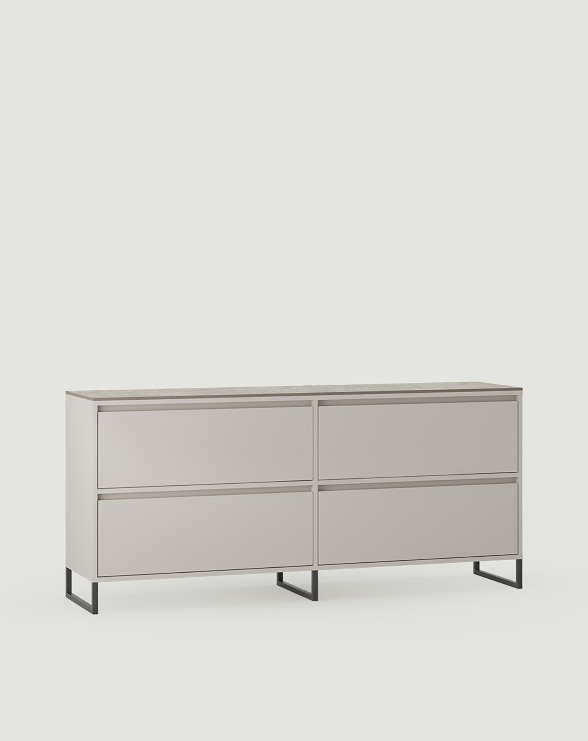 Meuble pour deux lavabos ODIS O2U03B
Couleur : Cachemire enveloppant
Couleur des pieds : ODIS Steel Grey
Plateau de table : terrazzo fritté gris