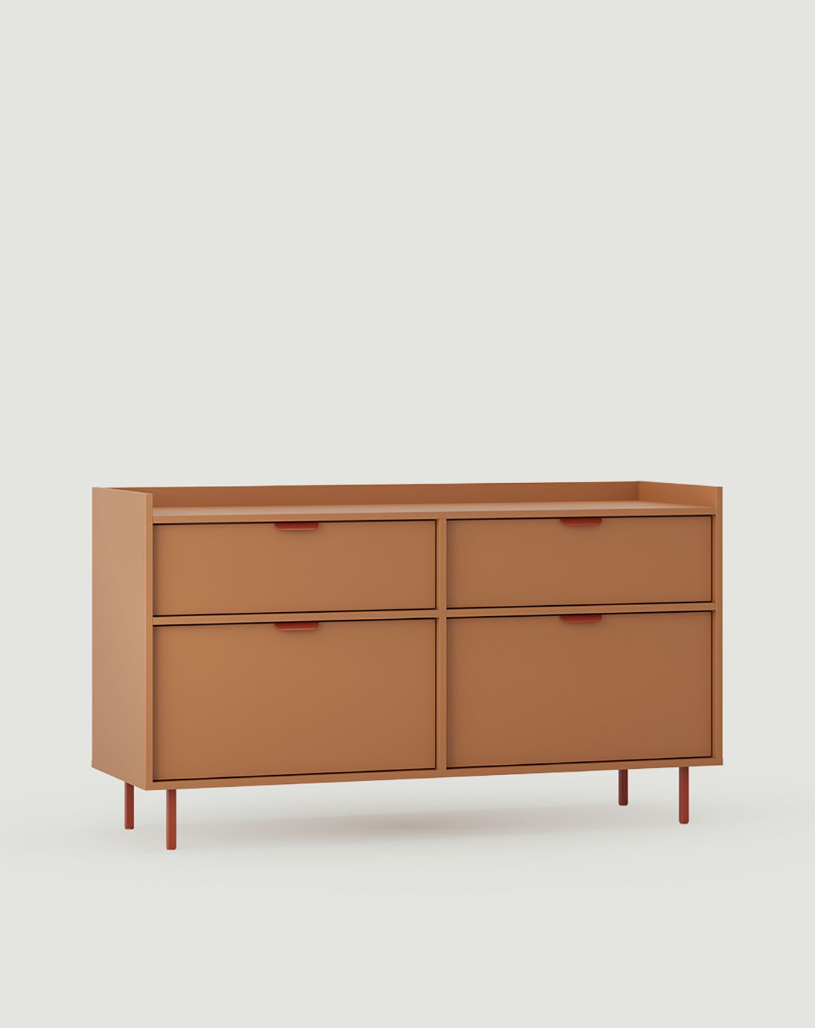 SIGI S2U03B Meuble double lavabo
Couleur : Sahara Deep
Pied : Terre cuite ardente
Poignée : LAYERS 110 Terracotta feu