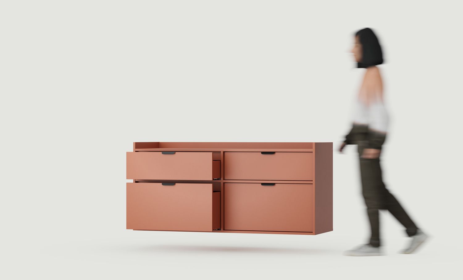 SIGI armoire murale à double lavabo WS2U03B
Couleur : Terracotta ardent
Poignée : LAYERS 110 Noir