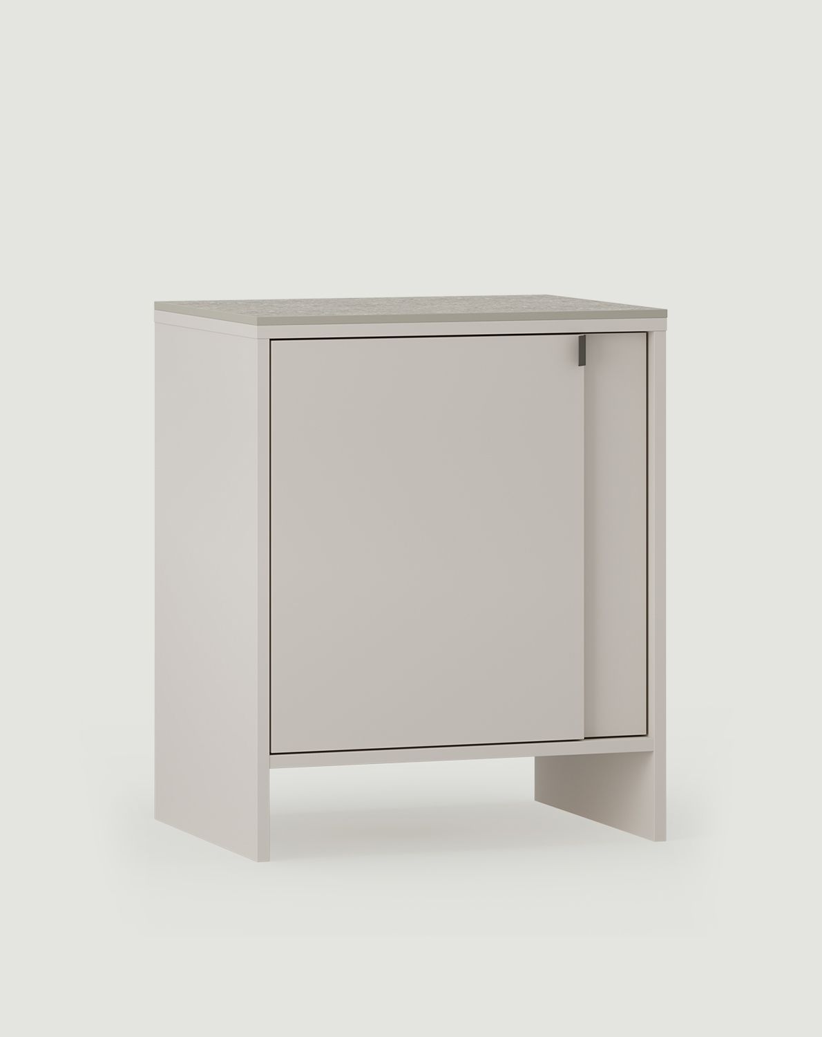 LAYERS LAY64 meuble lavabo vertical
Couleur : Cachemire laineux
Couleur de la façade : Wrapping Cashmere
Poignée : LAYERS 110 Black Onyx
Plateau : terrazzo fritté gris
                            
