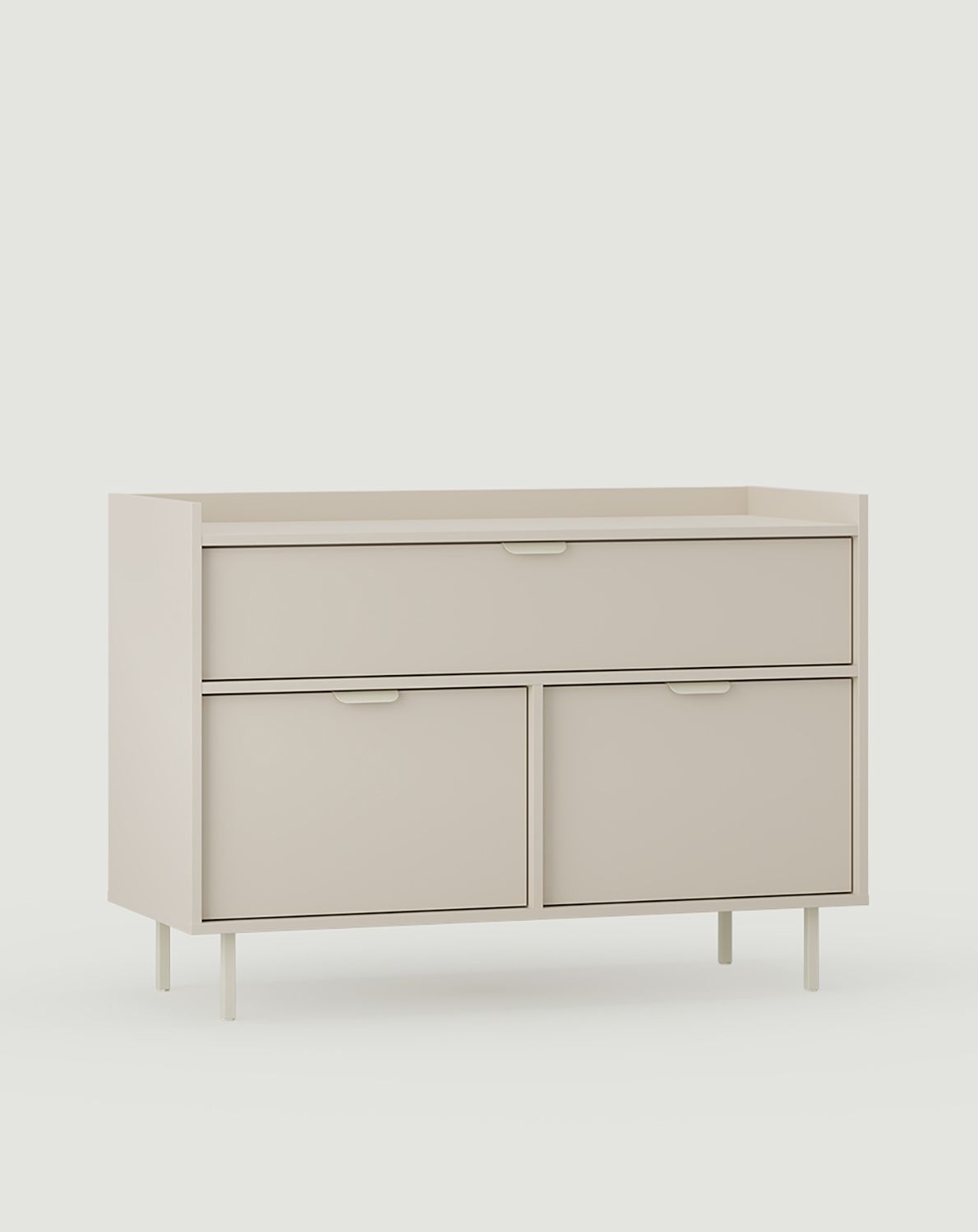 Meuble lavabo SIGI SU01B
Couleur : cachemire enveloppant
Pied : Milky Way
Poignée : LAYERS 110 Milky Way