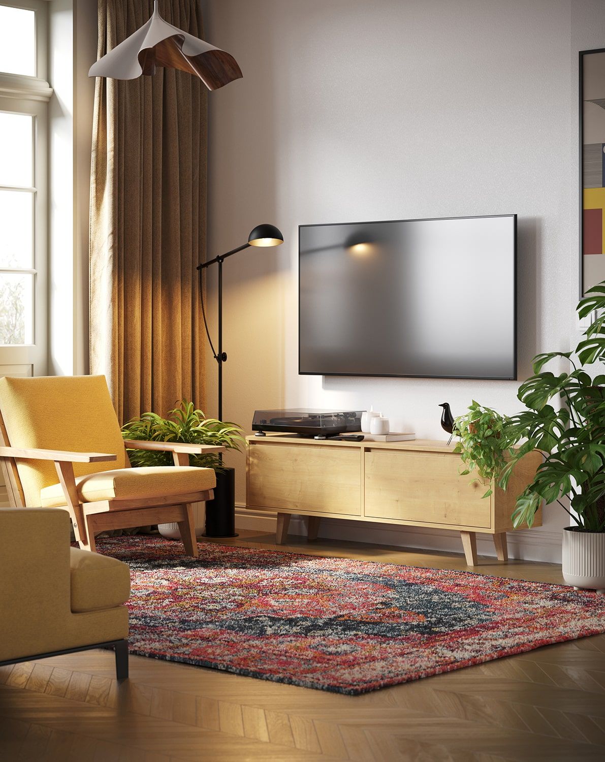 FENRIS Armoire RTV FTV1K
Couleur : chêne Hamilton
Pied : chêne trapézoïdal huilé