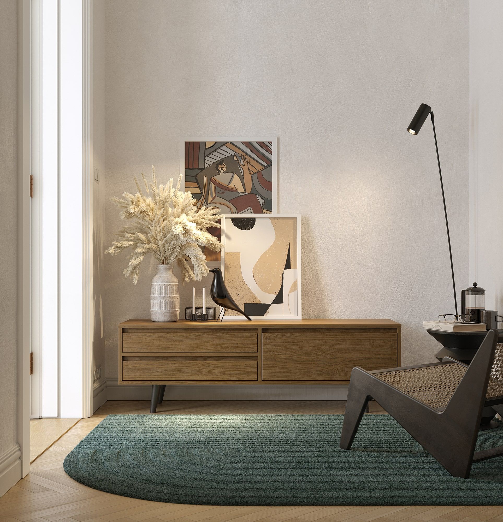 FENRIS FTV1S Armoire RTV
Couleur : Chêne rustique
Pieds : Noyer Hêtre Noir