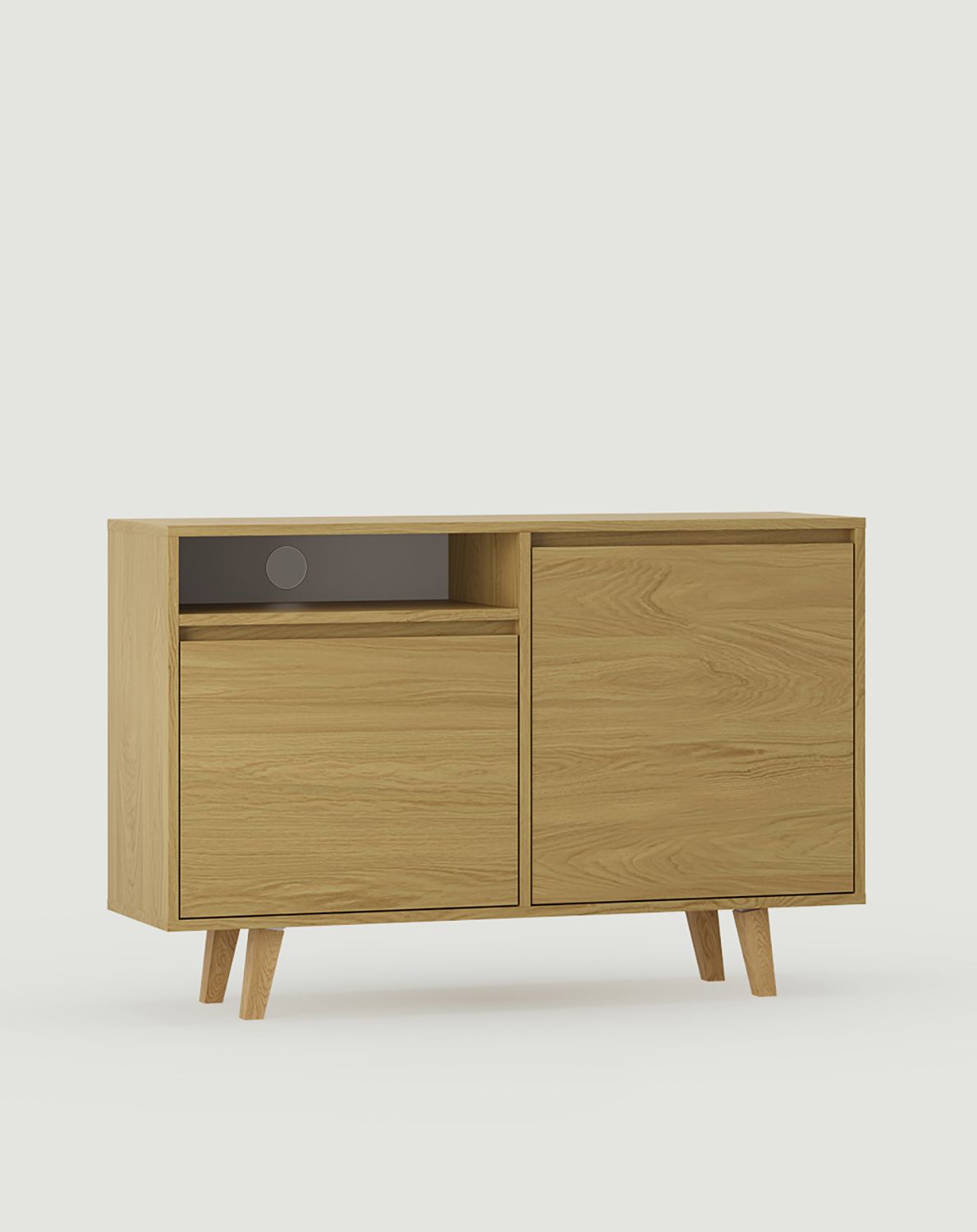 FENRIS Armoire RTV FTV2
Couleur : Placage chêne naturel
Pied : chêne trapézoïdal huilé
