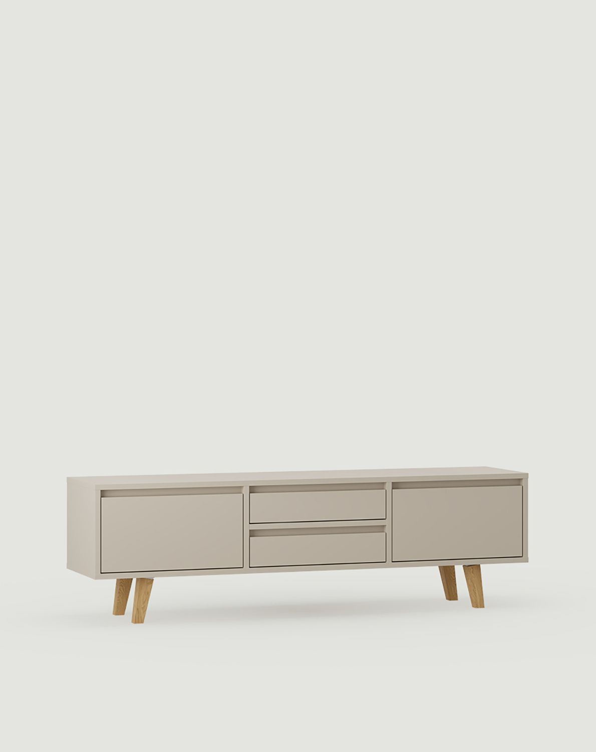 Armoire RTV FENRIS FTV4S
Couleur : Beige Champagne
Pied : chêne trapézoïdal huilé