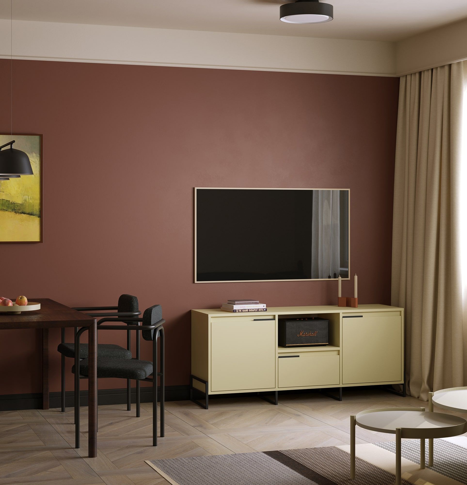 Armoire INEA RTV ITV3
Couleur : Voie lactée
Couleur des pieds et des poignées : Acier Inea Black