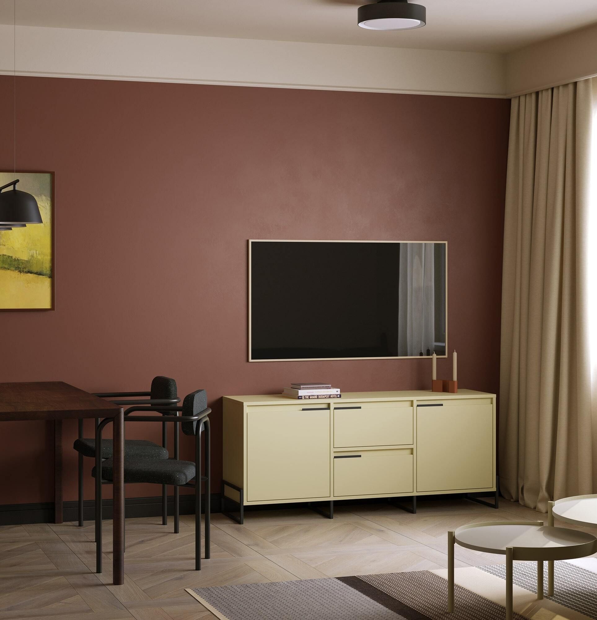 INEA Armoire RTV ITV3S
Couleur : Voie lactée
Couleur des pieds et des poignées : Acier Inea Noir
