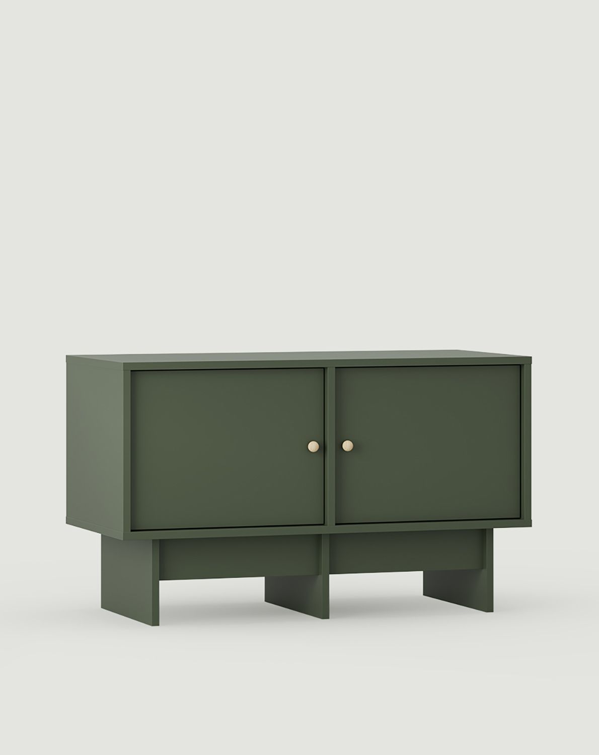 Armoire RTV KABE KTV1 dans le style JAPANI
Couleur : vert cyprès
Poignée : KD Poignée sphérique en bois