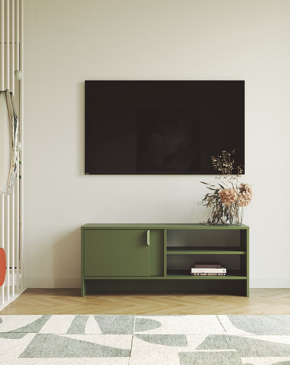 LAYERS Armoire RTV LAY01
Couleur : vert cyprès
Couleur de la deuxième couche avant : vert cyprès
Poignée : poignée LAYERS 110 Vert cyprès