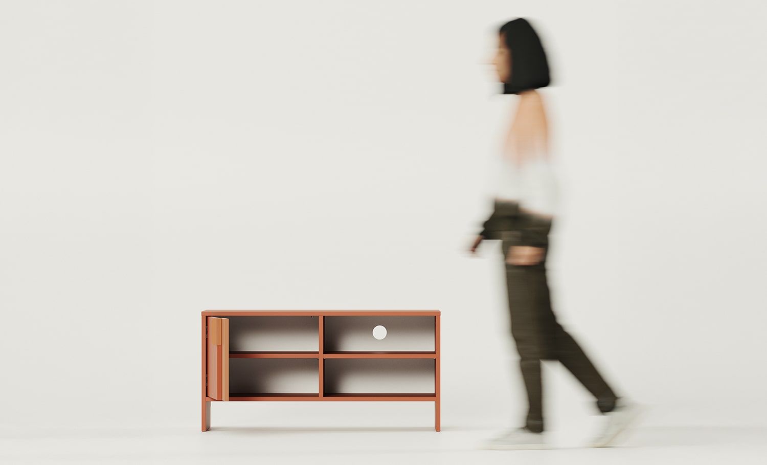 LAYERS RTV Cabinet LAY01
Couleur : Terracotta ardent
Couleur de la face avant de la deuxième couche : Terracotta feu
Poignée : poignée LAYERS 110 Terracotta feu