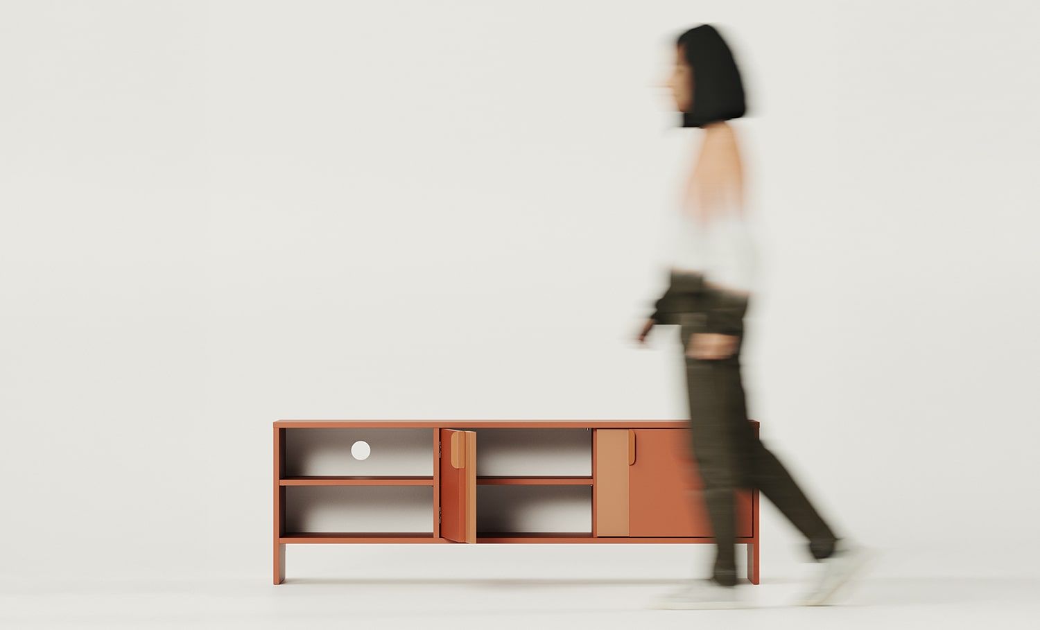 LAYERS RTV Cabinet LAY02
Couleur : Terracotta ardent
Couleur de la face avant de la deuxième couche : Terracotta feu
Poignée : poignée LAYERS 110 Terracotta feu