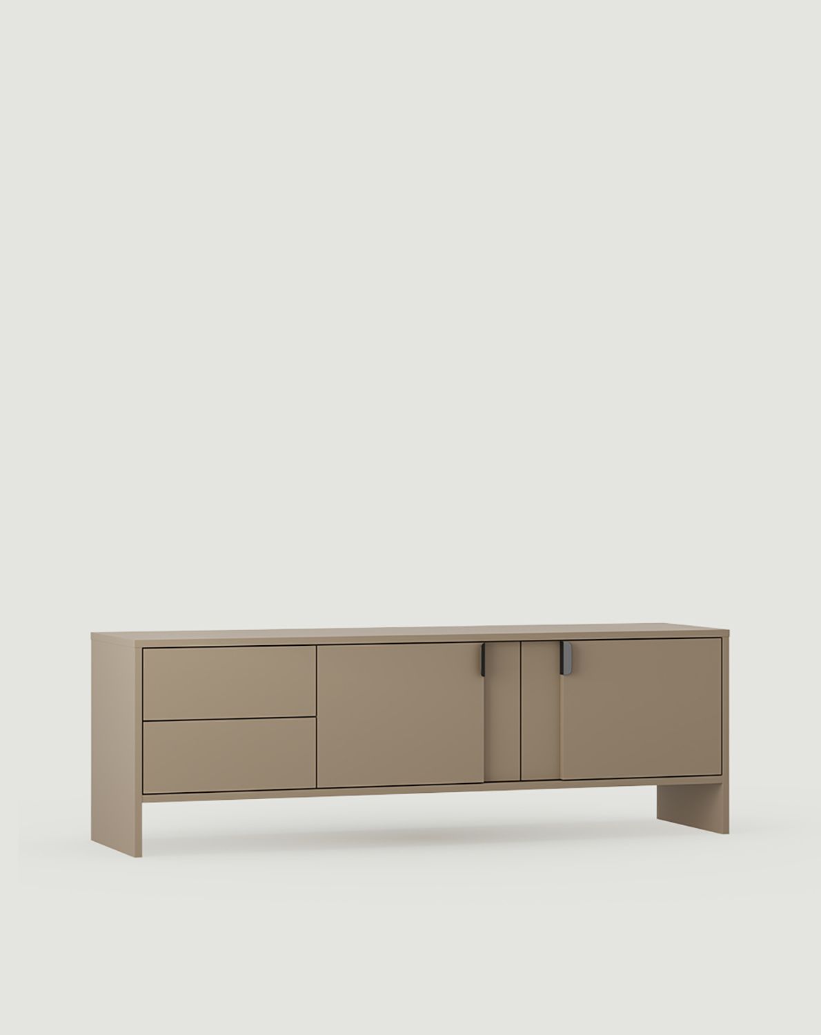 LAYERS Armoire RTV LAY04
Couleur : Cappuccino
Couleur de la face avant de la deuxième couche : Cappuccino
Poignée : LAYERS 110 Noir