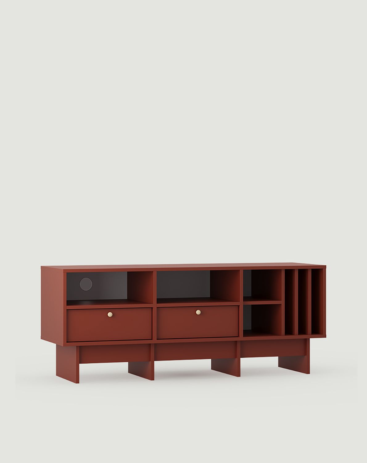 KABE KTV2SW armoire RTV en vinyle de style JAPANDI
Couleur : Terracotta ardent
Poignée : KD Poignée sphérique en bois