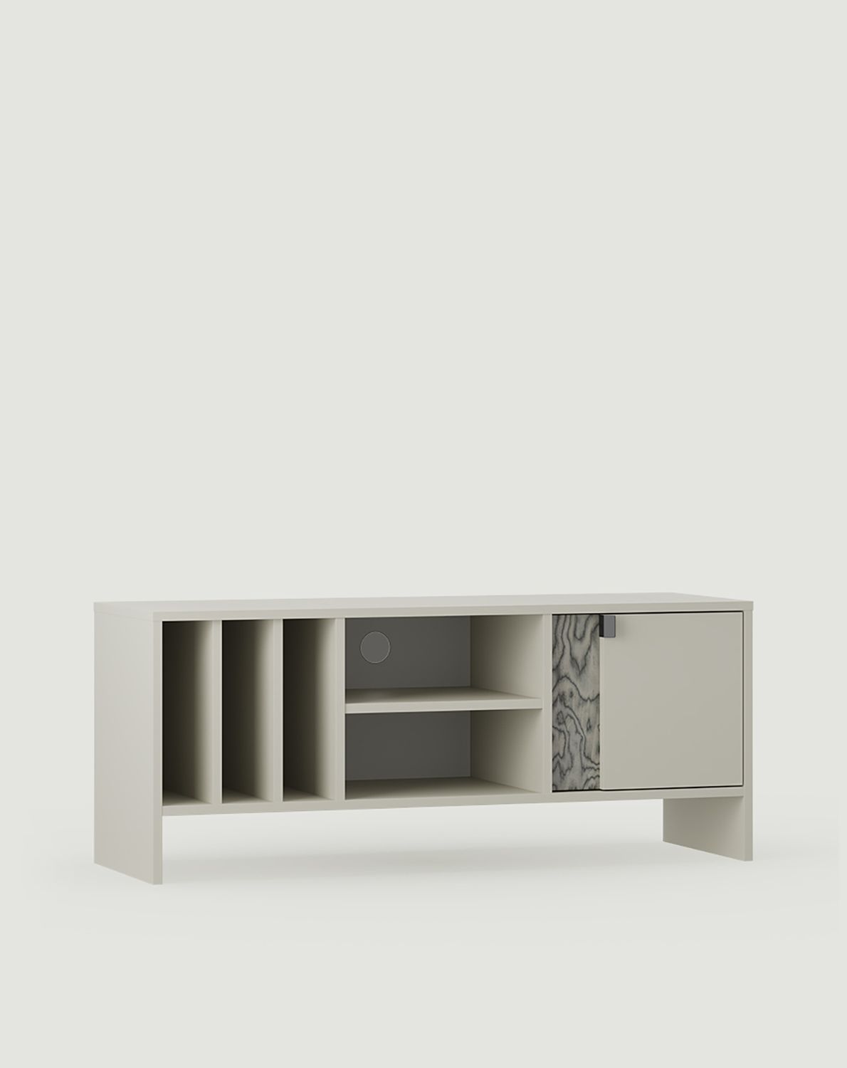 LAYERS armoire vinyle RTV LAY07
Couleur : Voie lactée
Couleur de la façade de la deuxième couche : Placage gris Sottsass
Poignée : poignée LAYERS 42 Noir Onyx