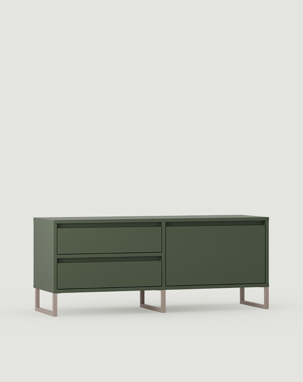 Armoire RTV ODIS BTV1S
Couleur : vert cyprès
Couleur du pied : Pied en gris beige
                            