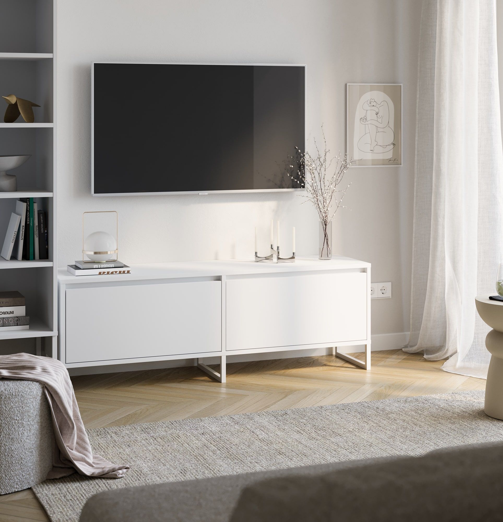 ODIS BTV2K Armoire RTV
Couleur : blanc porcelaine
Couleur du pied : blanc
                            