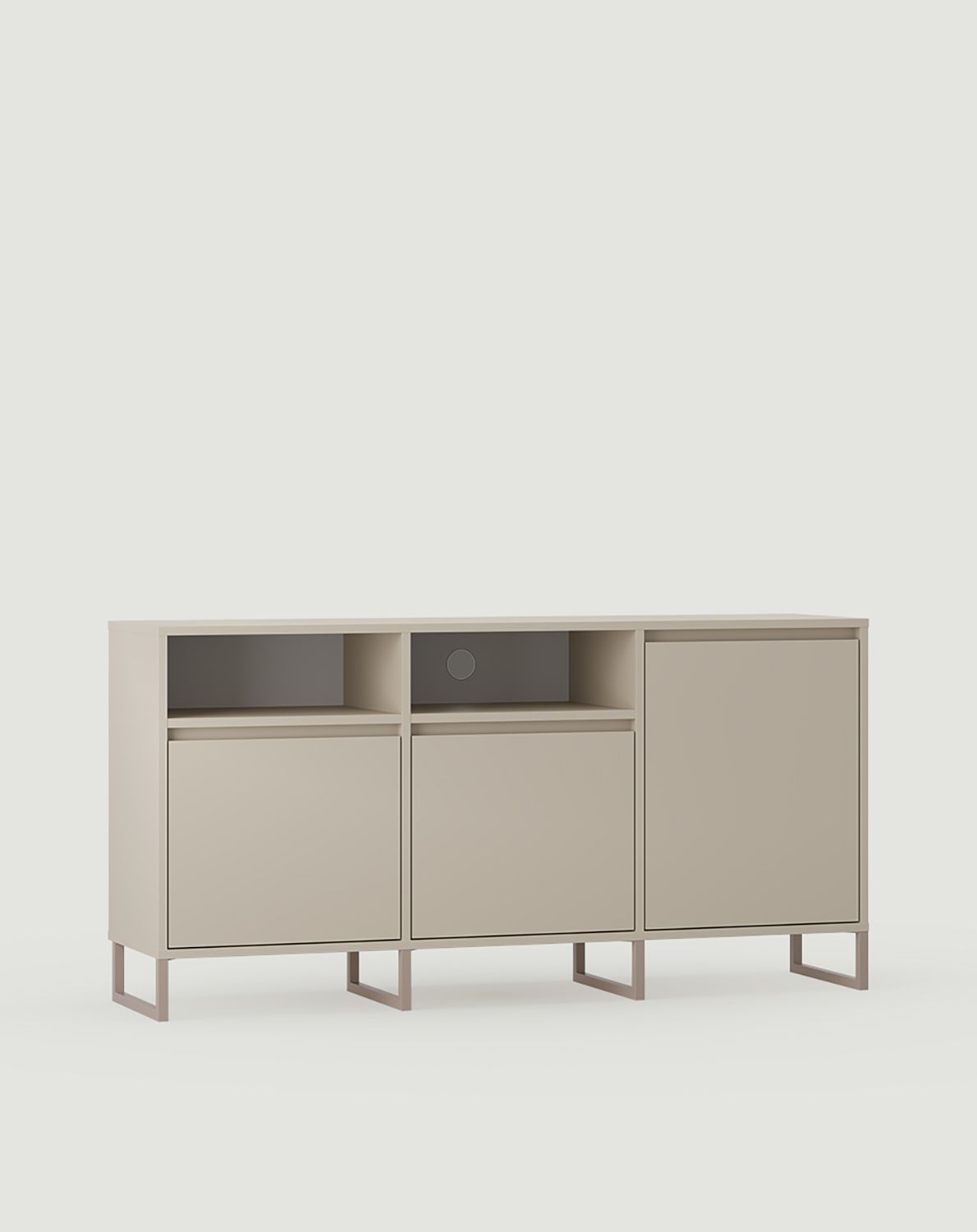 Armoire RTV ODIS BTV3
Couleur : Beige Champagne
Couleur du pied : Pied en gris beige
                            