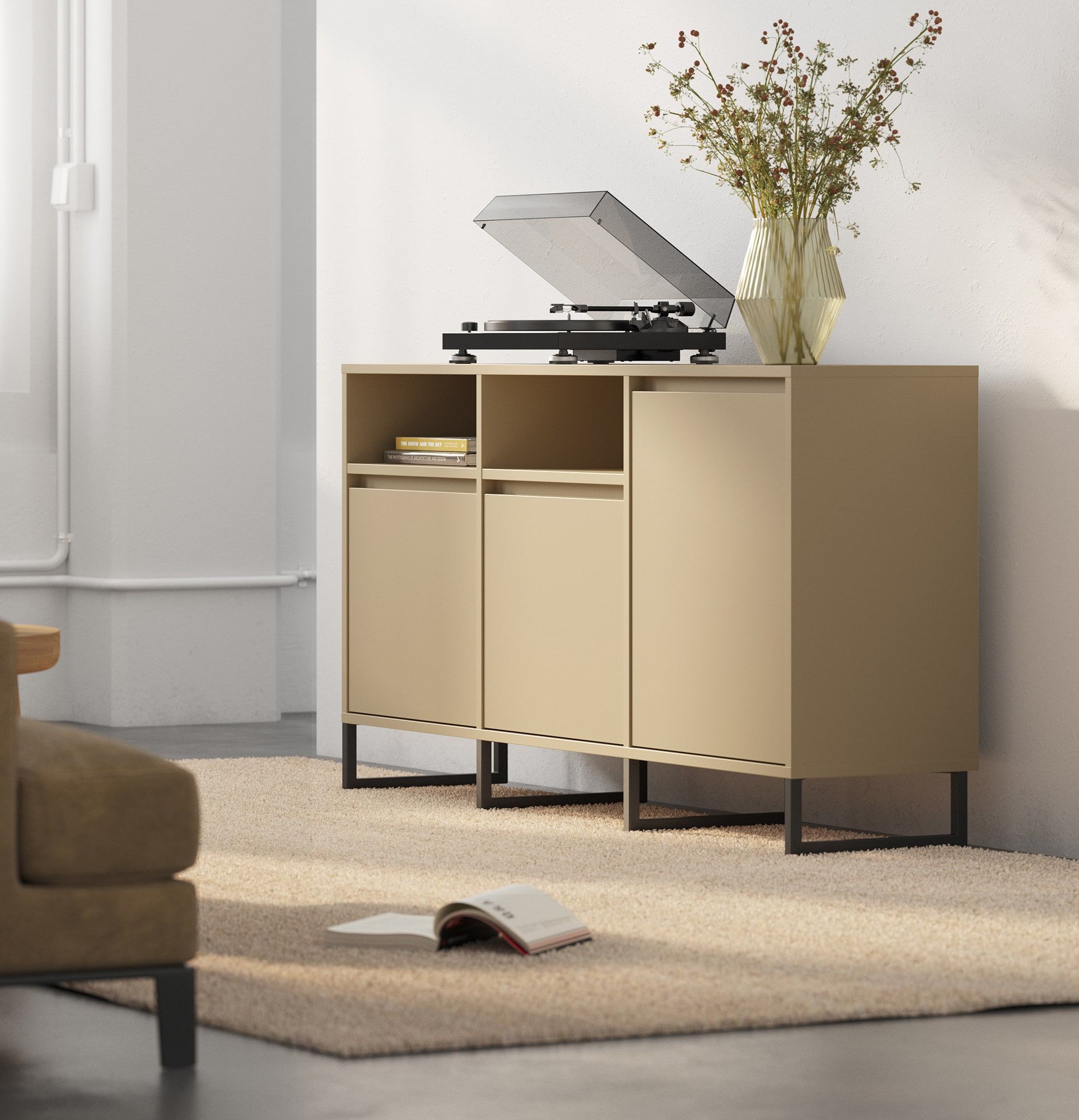 Armoire RTV ODIS BTV3
Couleur : Cappuccino
Couleur du pied : Noir
                            