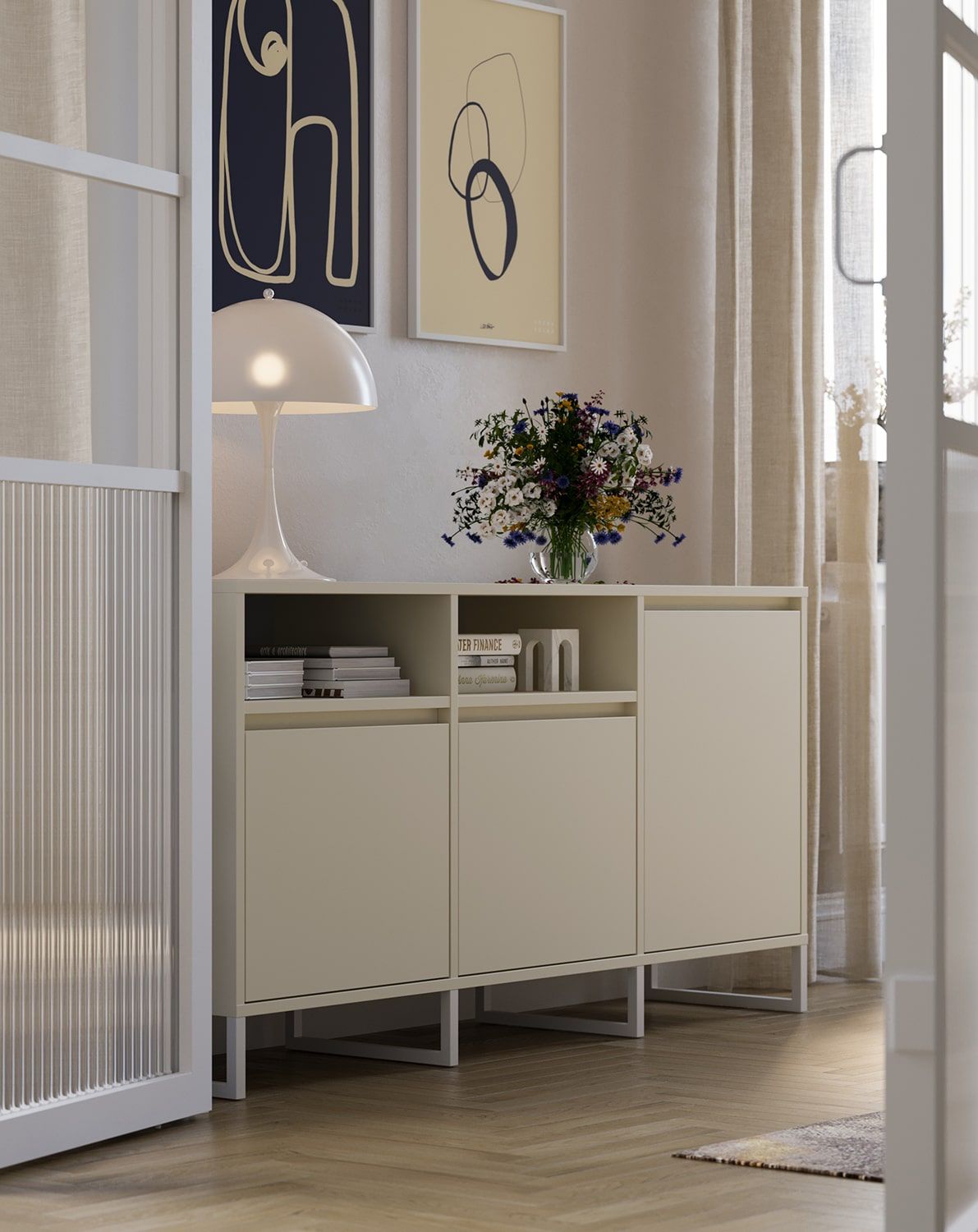 Armoire RTV ODIS BTV3
Couleur : Voie lactée
Couleur de la jambe : Blanc
                            