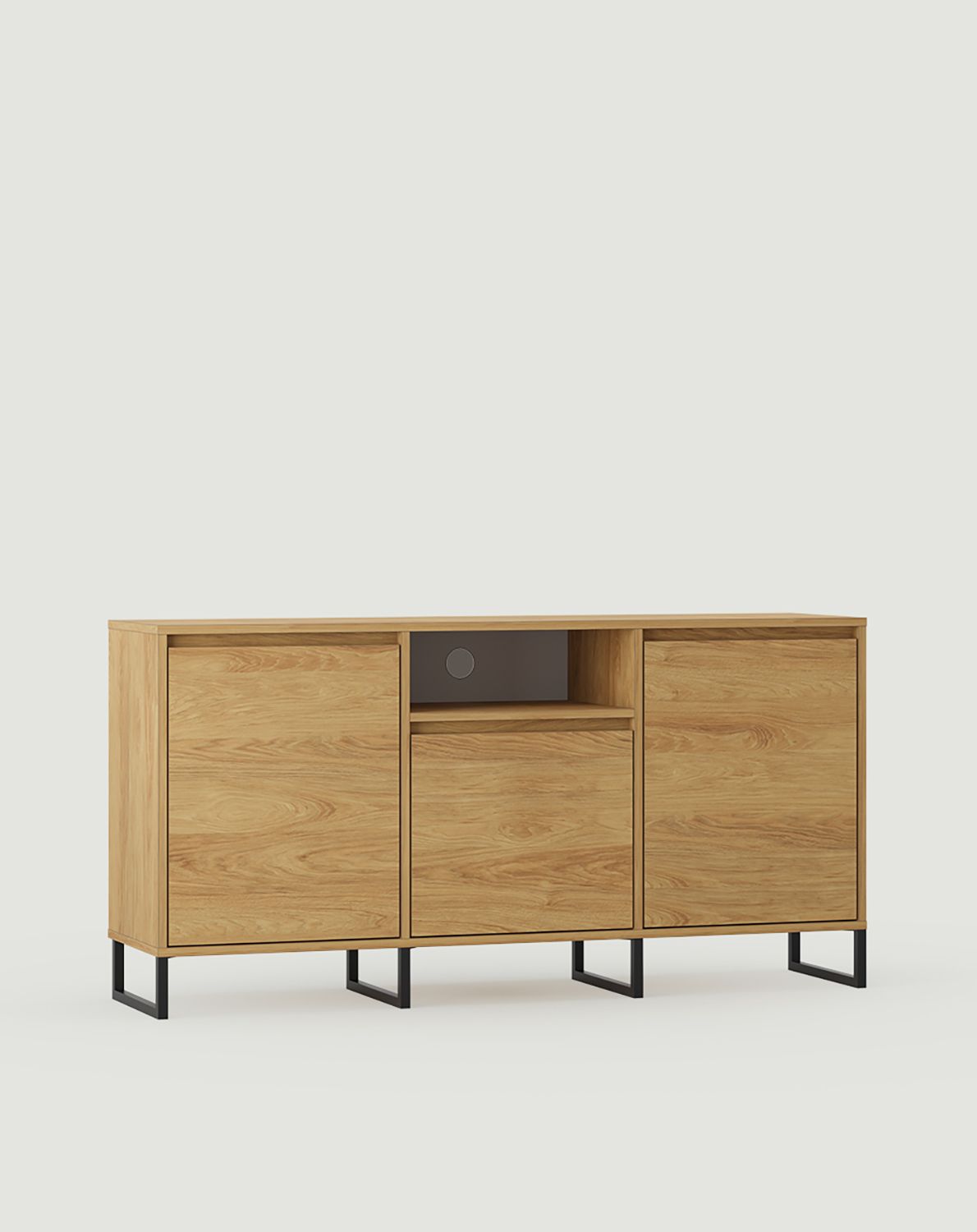 Armoire RTV ODIS BTV3K
Couleur : Hickory naturel
Couleur du pied : Pied noir
                            