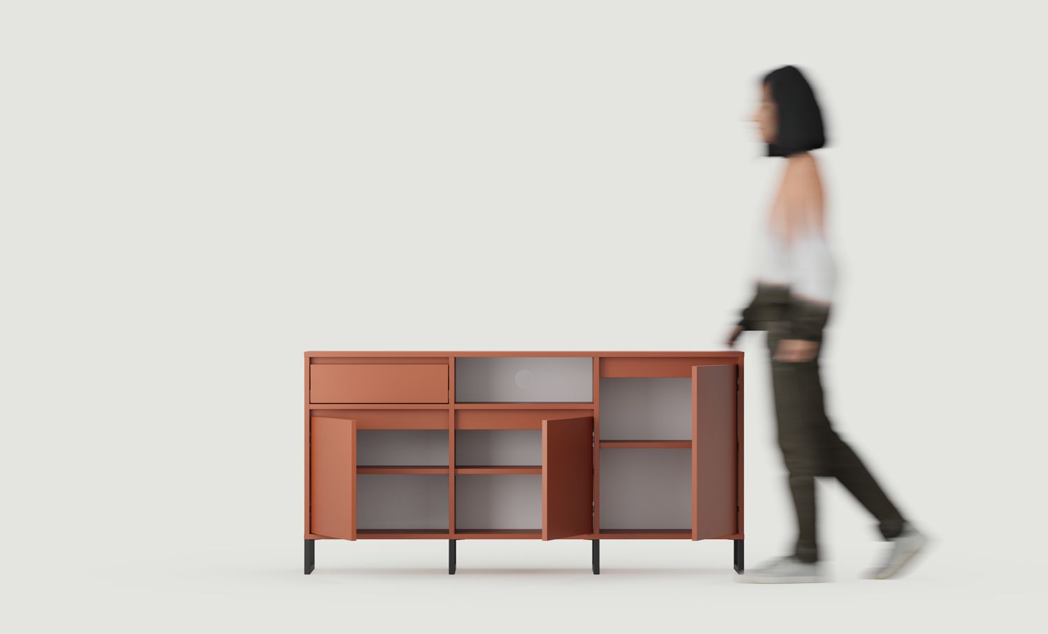 ODIS BTV3S Armoire RTV
Couleur : Terracotta ardent
Couleur du pied : Noir
                            