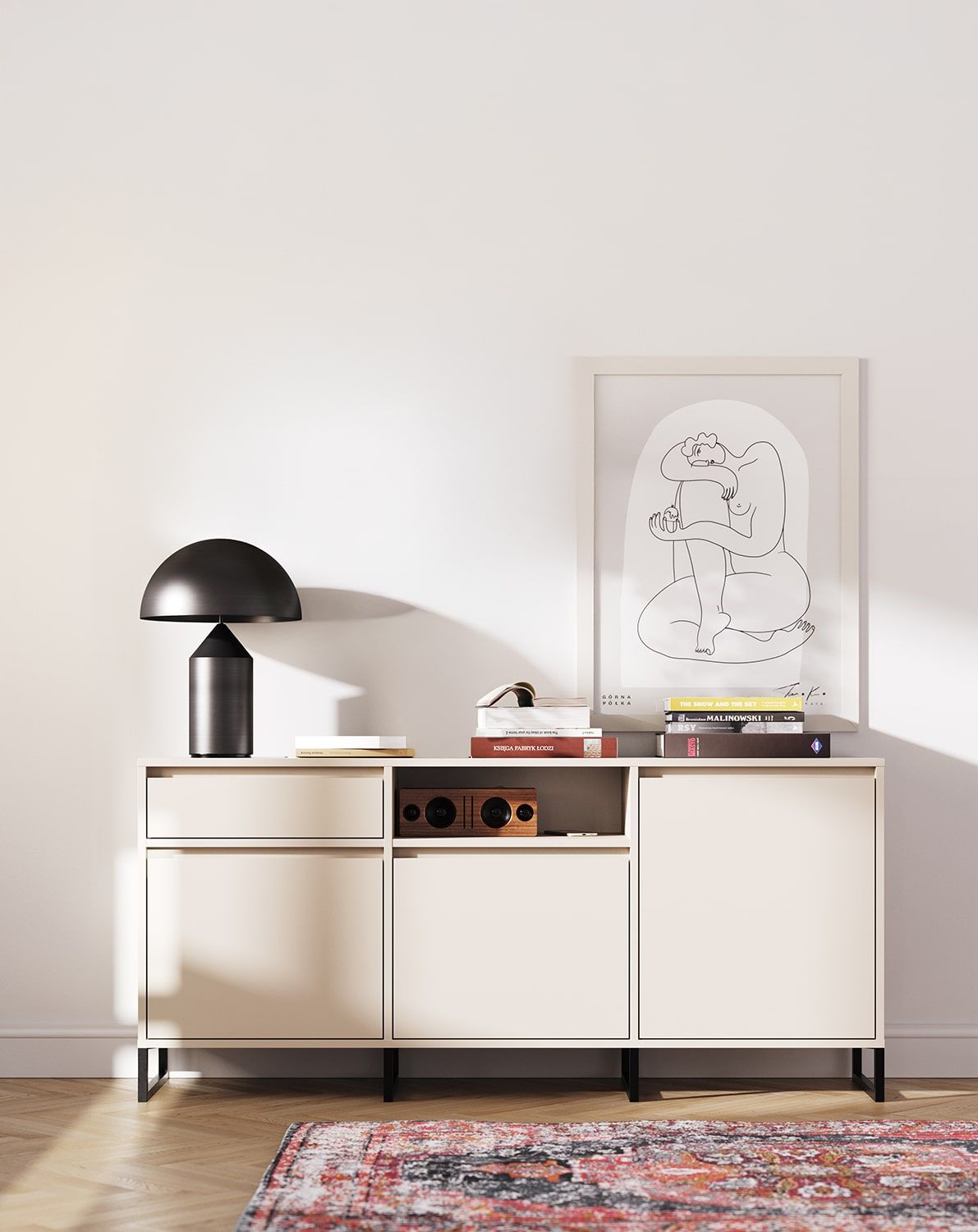 ODIS BTV3S Armoire RTV
Couleur : Cachemire laineux
Couleur des pieds : Noir
                            