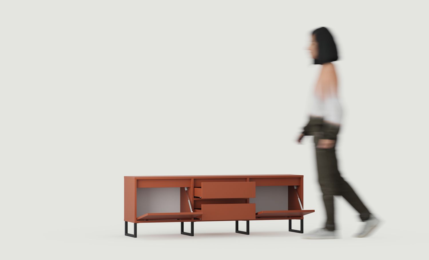 ODIS BTV4S Armoire RTV
Couleur : Terracotta ardent
Couleur du pied : Noir
                            