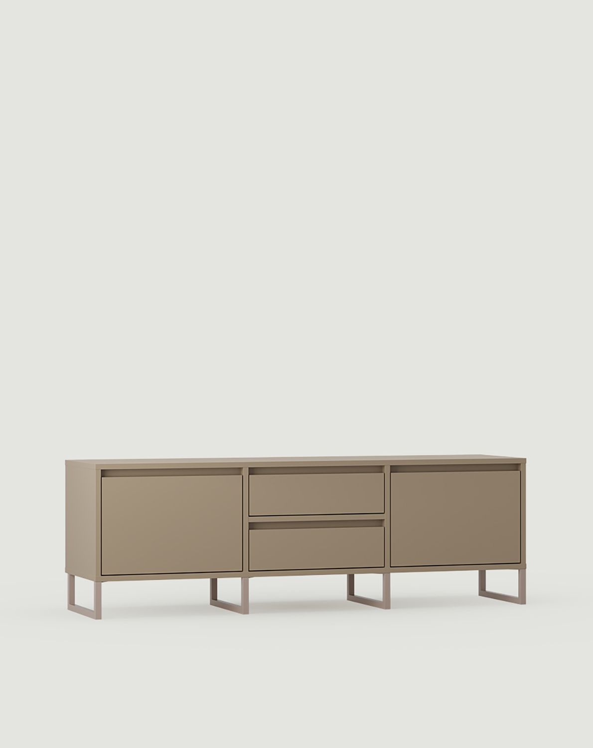 Armoire RTV ODIS BTV4S
Couleur : Cappuccino
Couleur du pied : Pied en gris beige
                            