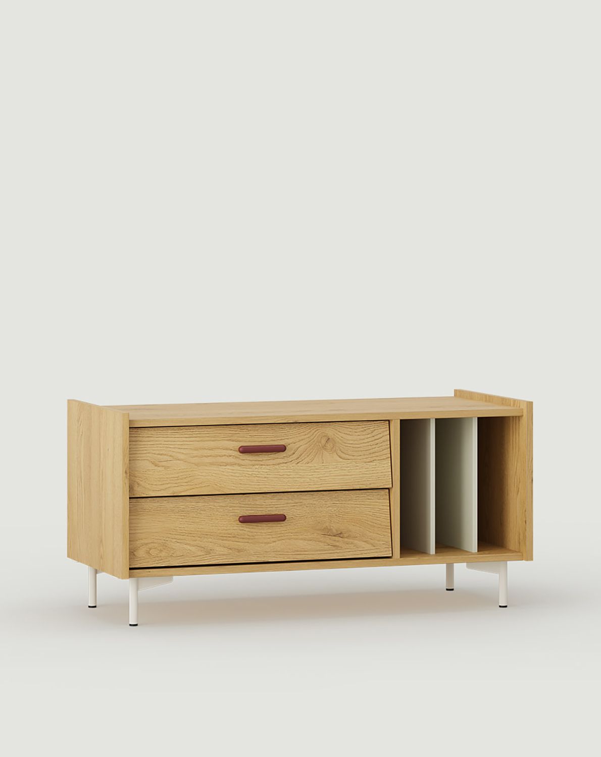 Armoire RTV SKRA SKR02
Couleur : Chêne ensoleillé
Pied : Milky Way
Poignée : Cigar Burgundy