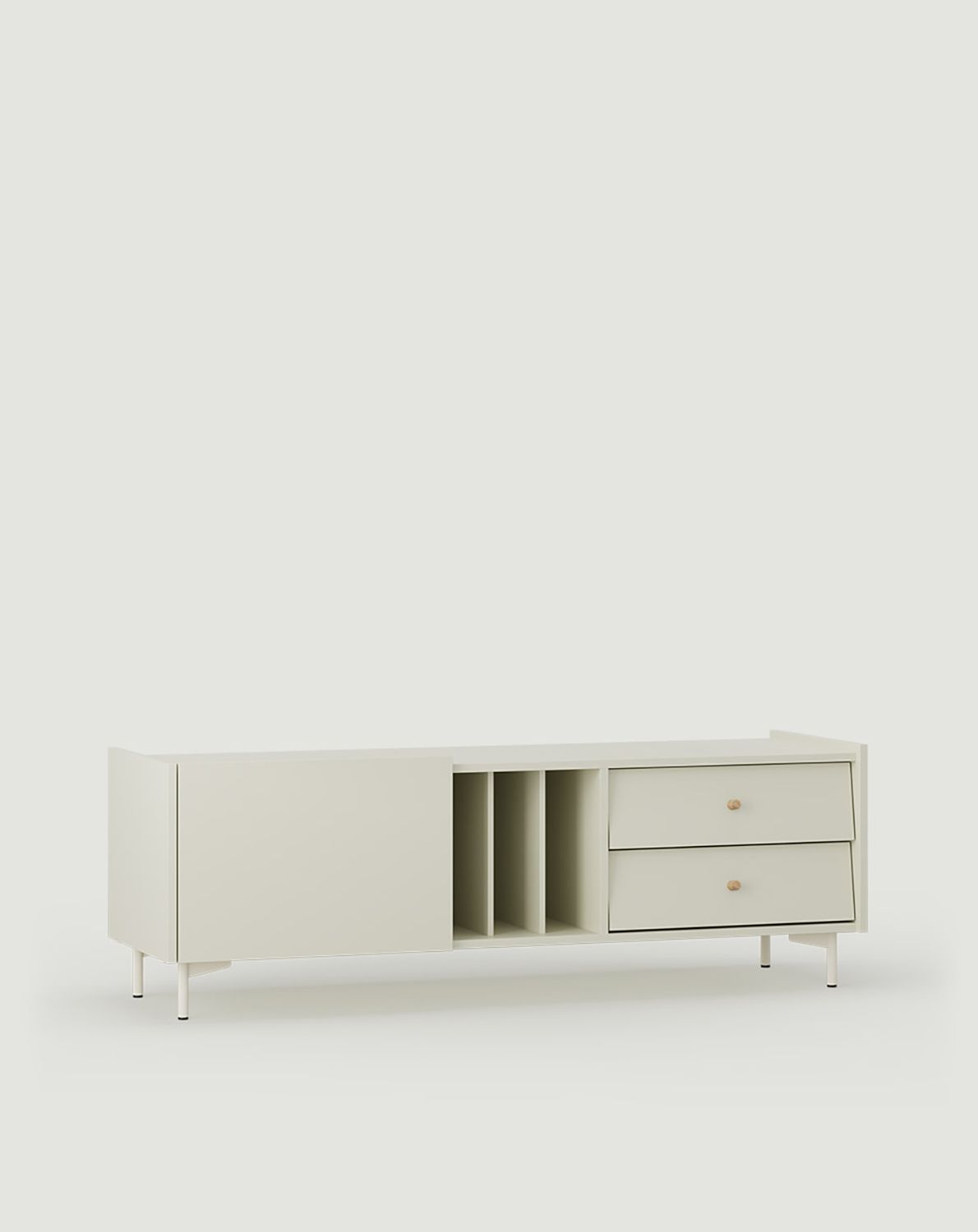 Armoire RTV SKRA SKR10
Couleur : Milky Way
Pied : Milky Way
Poignée : Bouton en bois